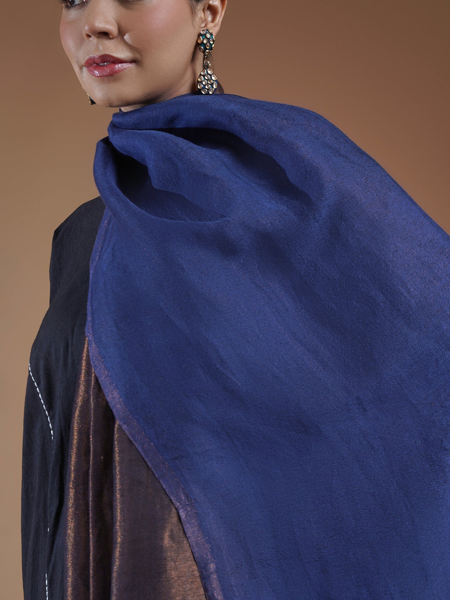 Leher Woolen Reversible Stole