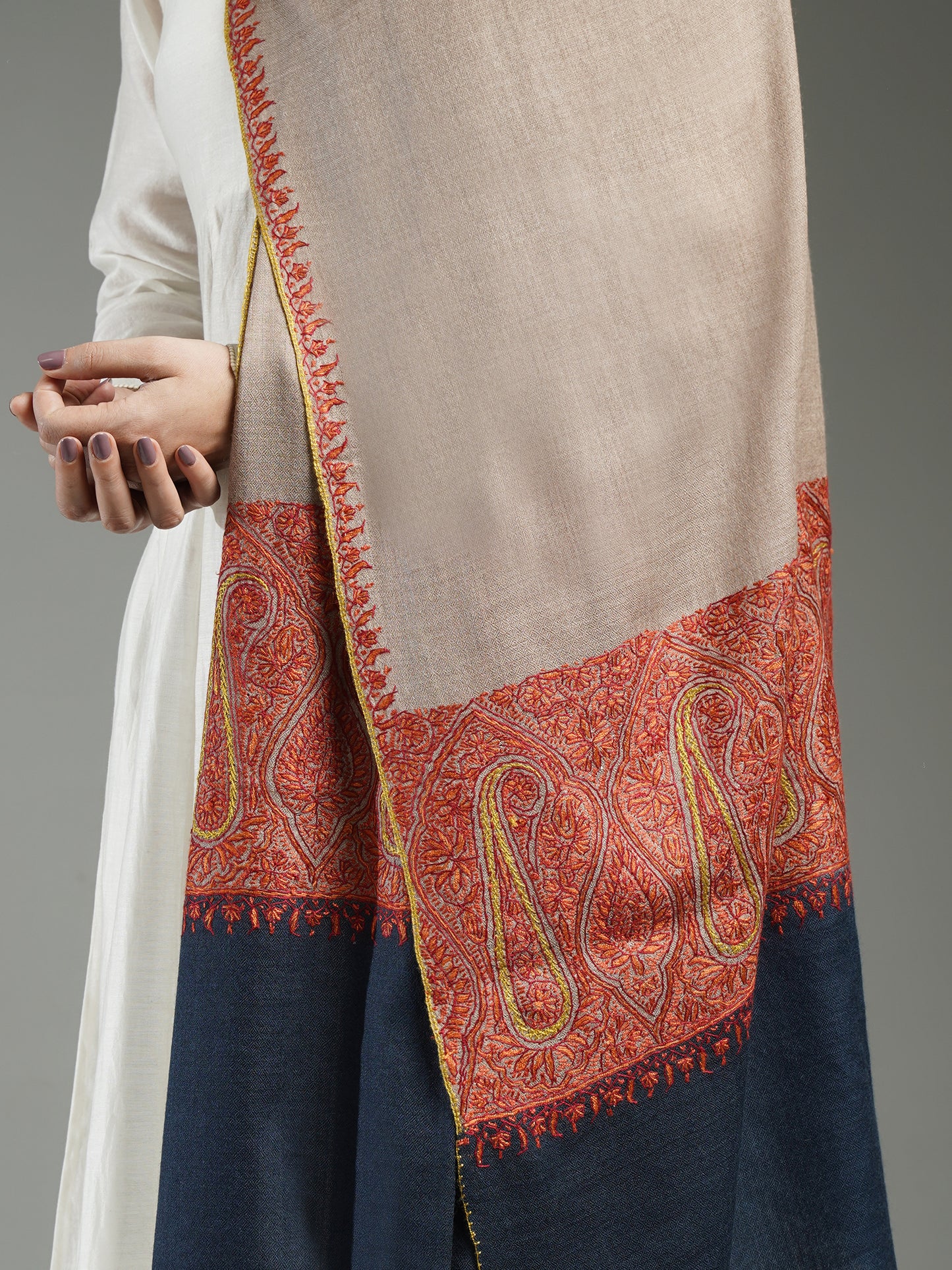 Rivayat Embroidered Cashmere Shawl