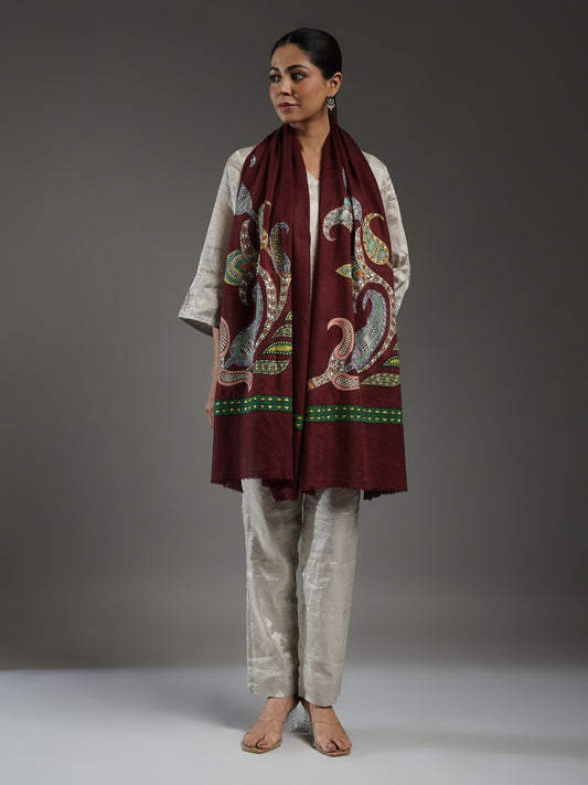 Pashmina Kalamkri Border Stole