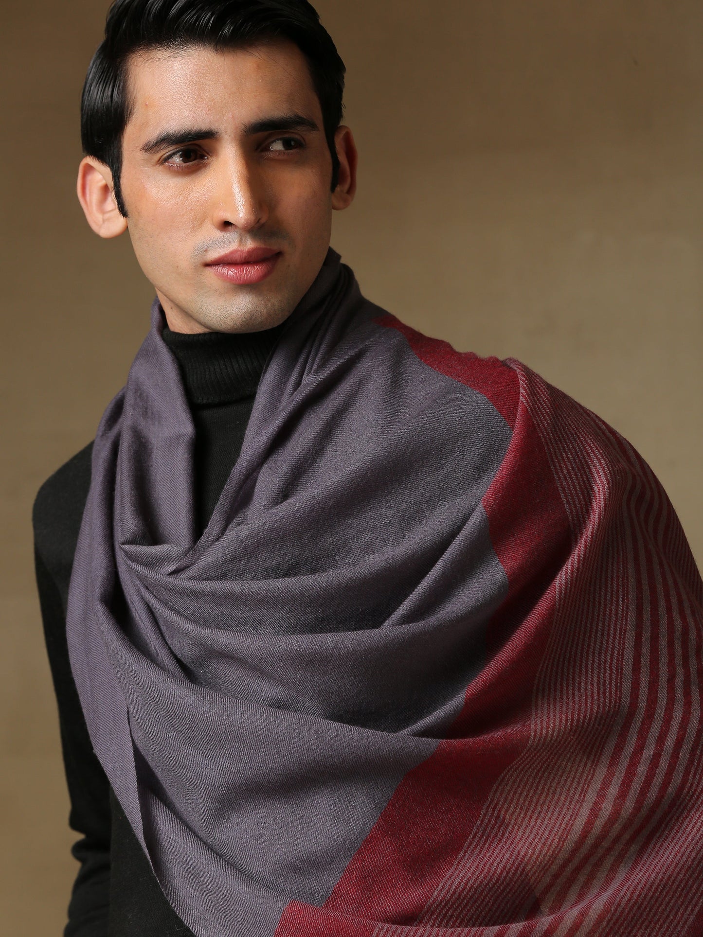 Striped Pashmina Stole in Self Weave