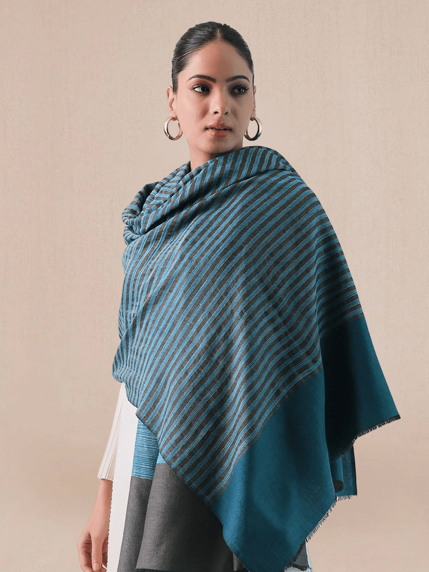 Zari Stripe Pashmina Shawl