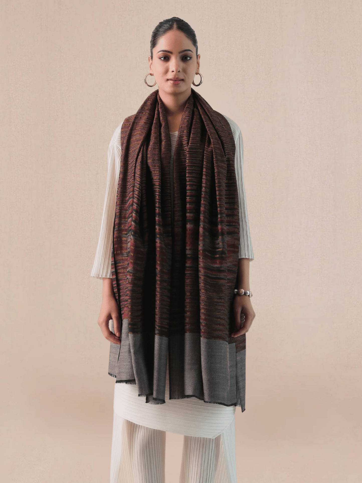 Zari Stripe Pashmina Shawl