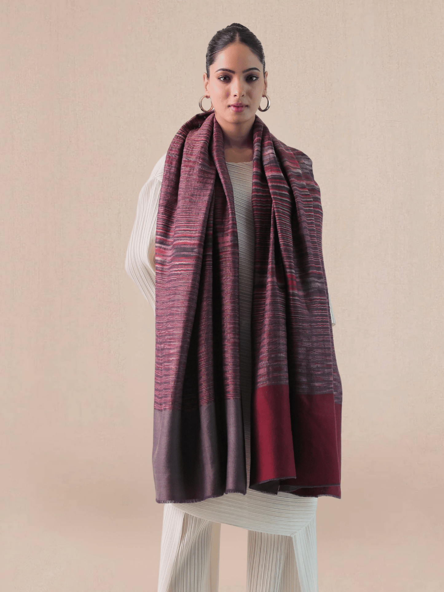 Zari Stripe Pashmina Shawl