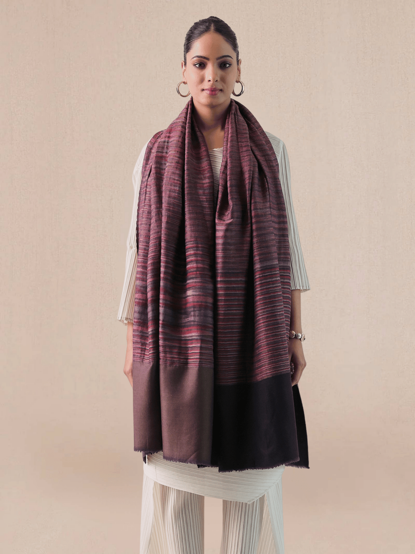 Zari Stripe Pashmina Shawl