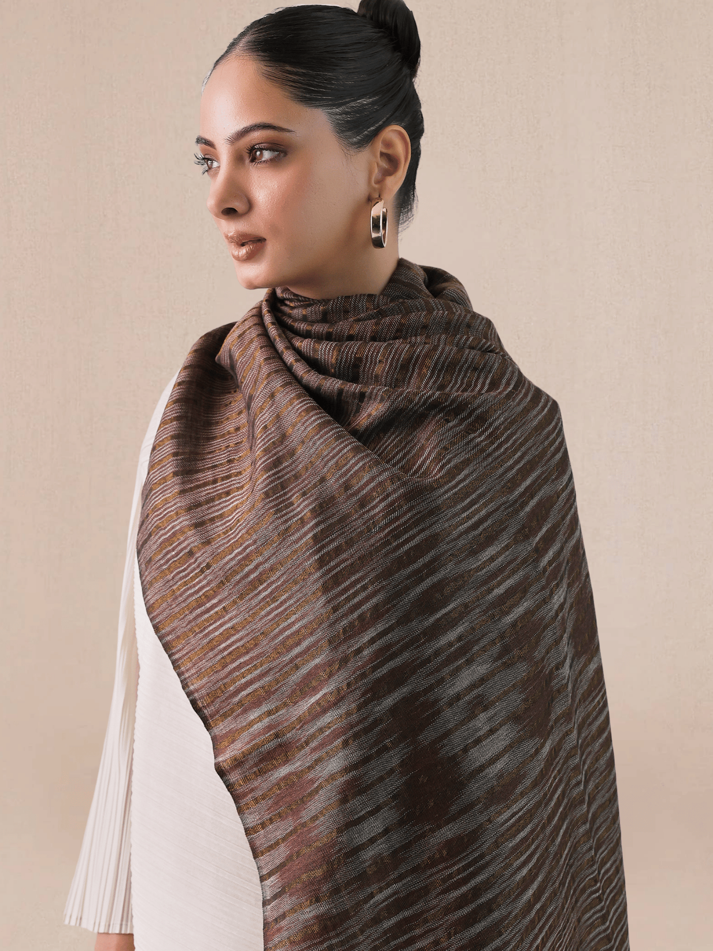 Zari Stripe Pashmina Shawl