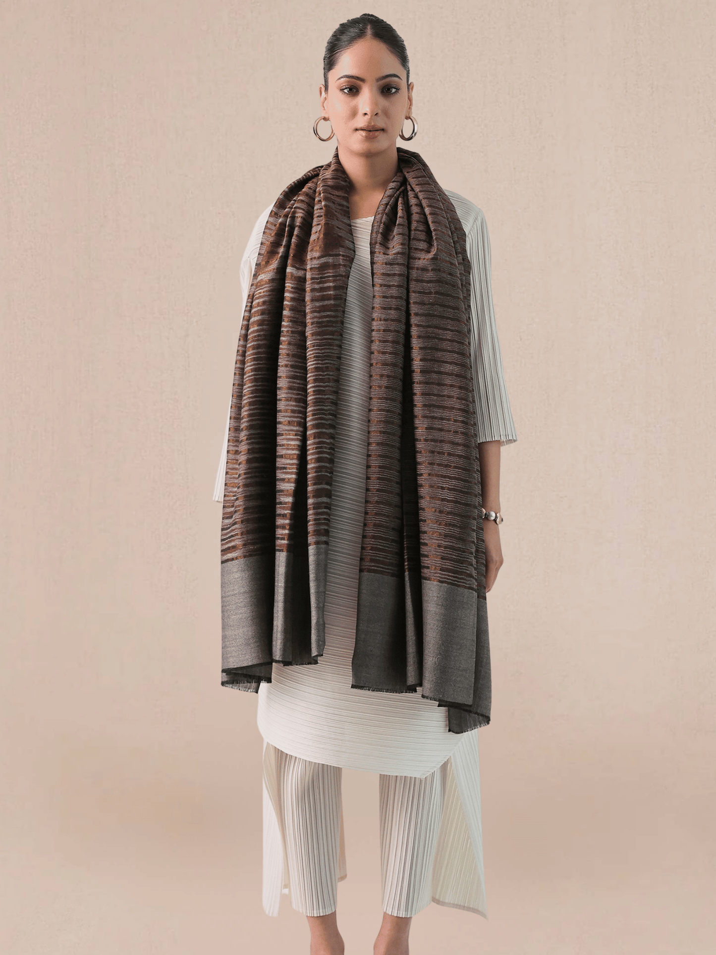 Zari Stripe Pashmina Shawl