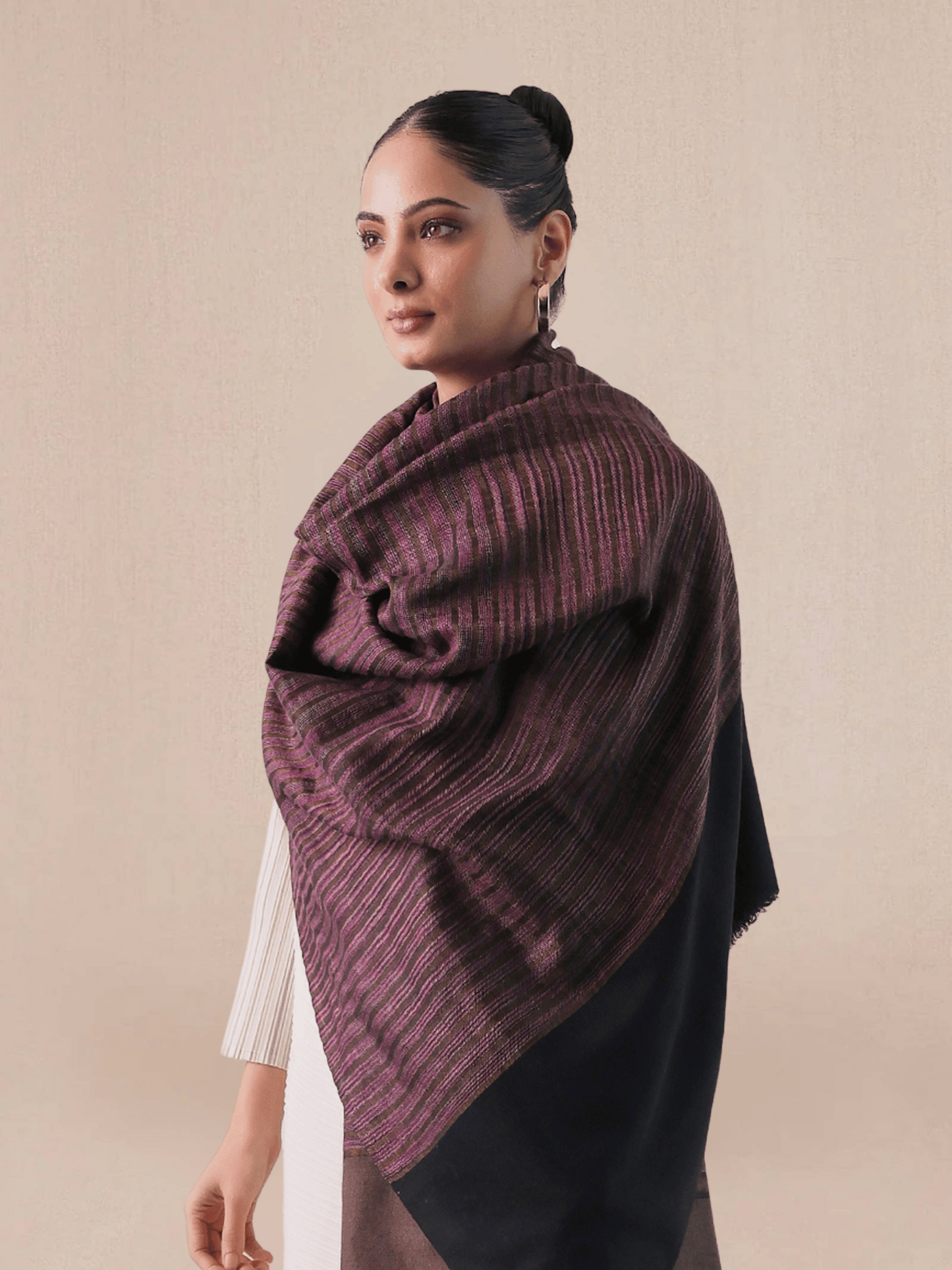 Arzoo Zari Stripe Pashmina Shawl