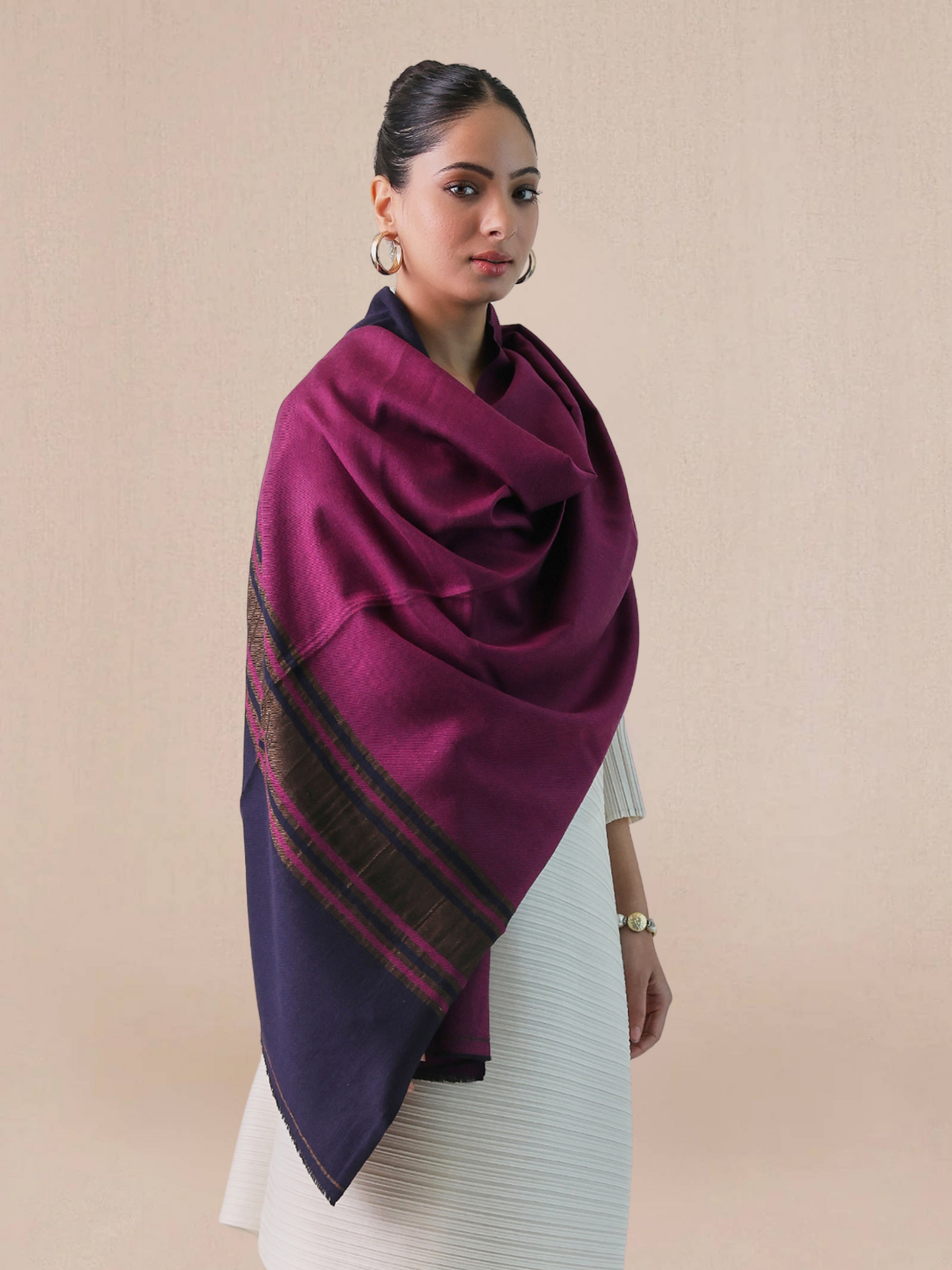 Qazah - Striped Pashmina Stole