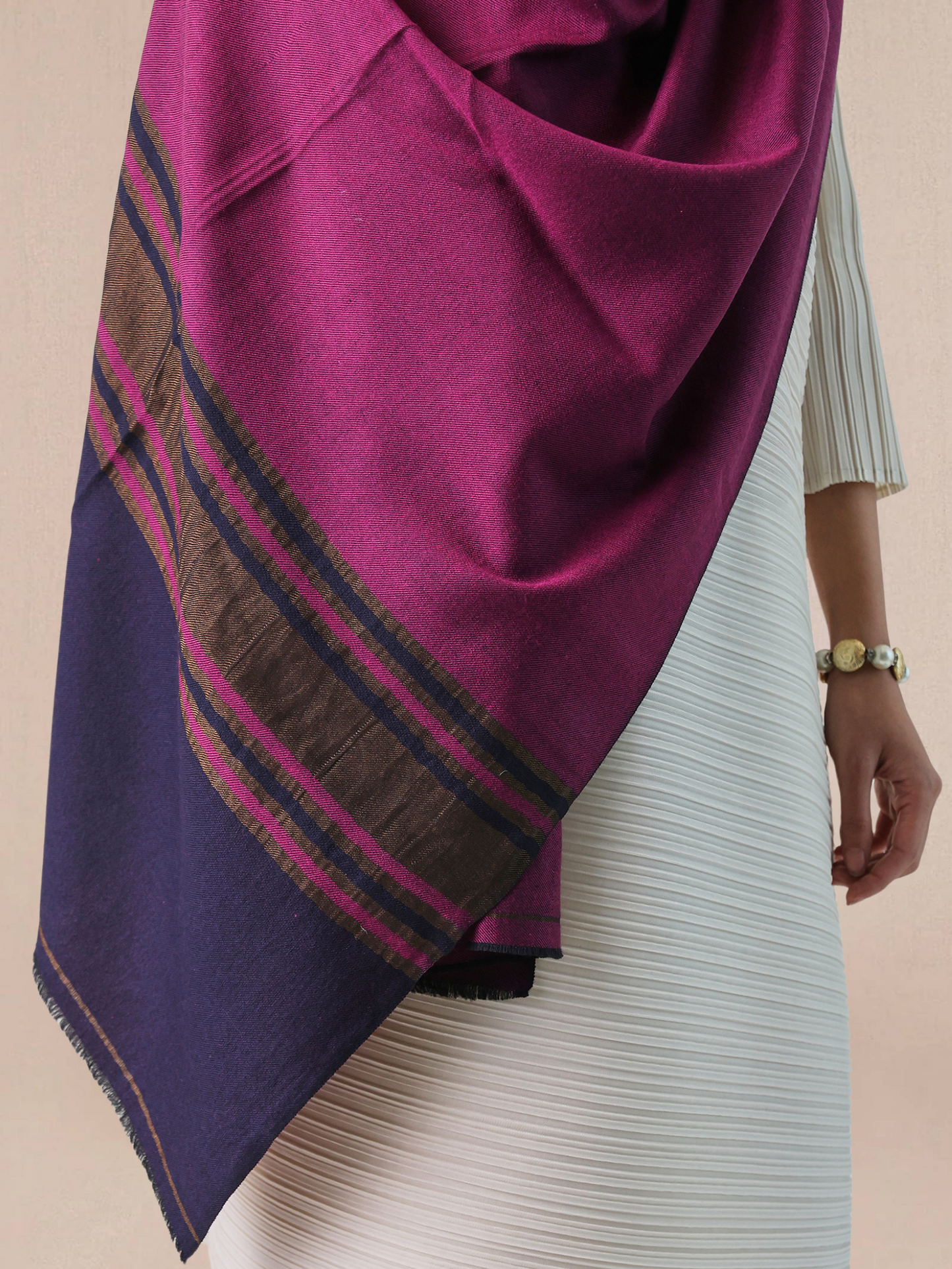 Qazah - Striped Pashmina Stole