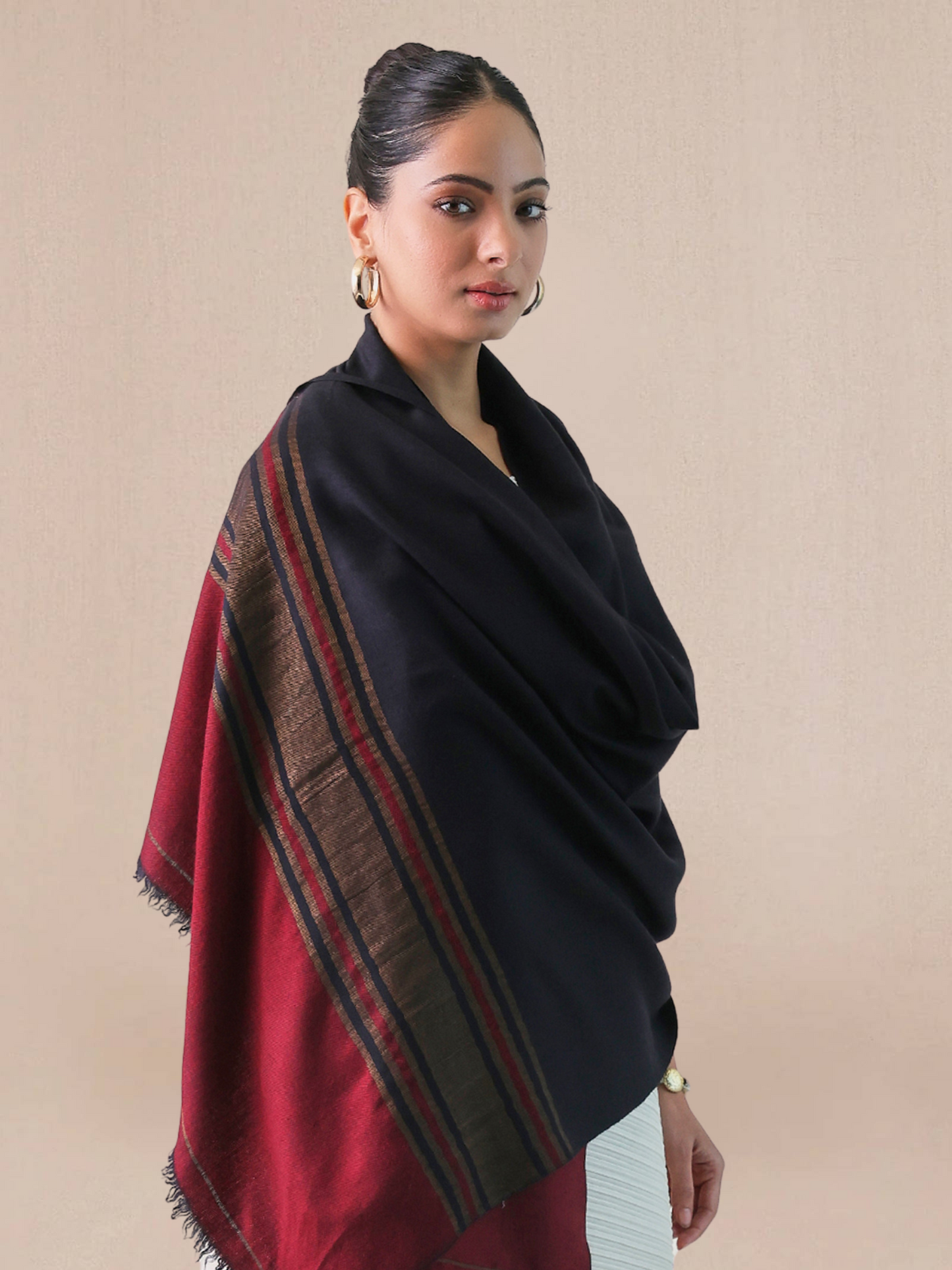 Qazah - Striped Pashmina Stole