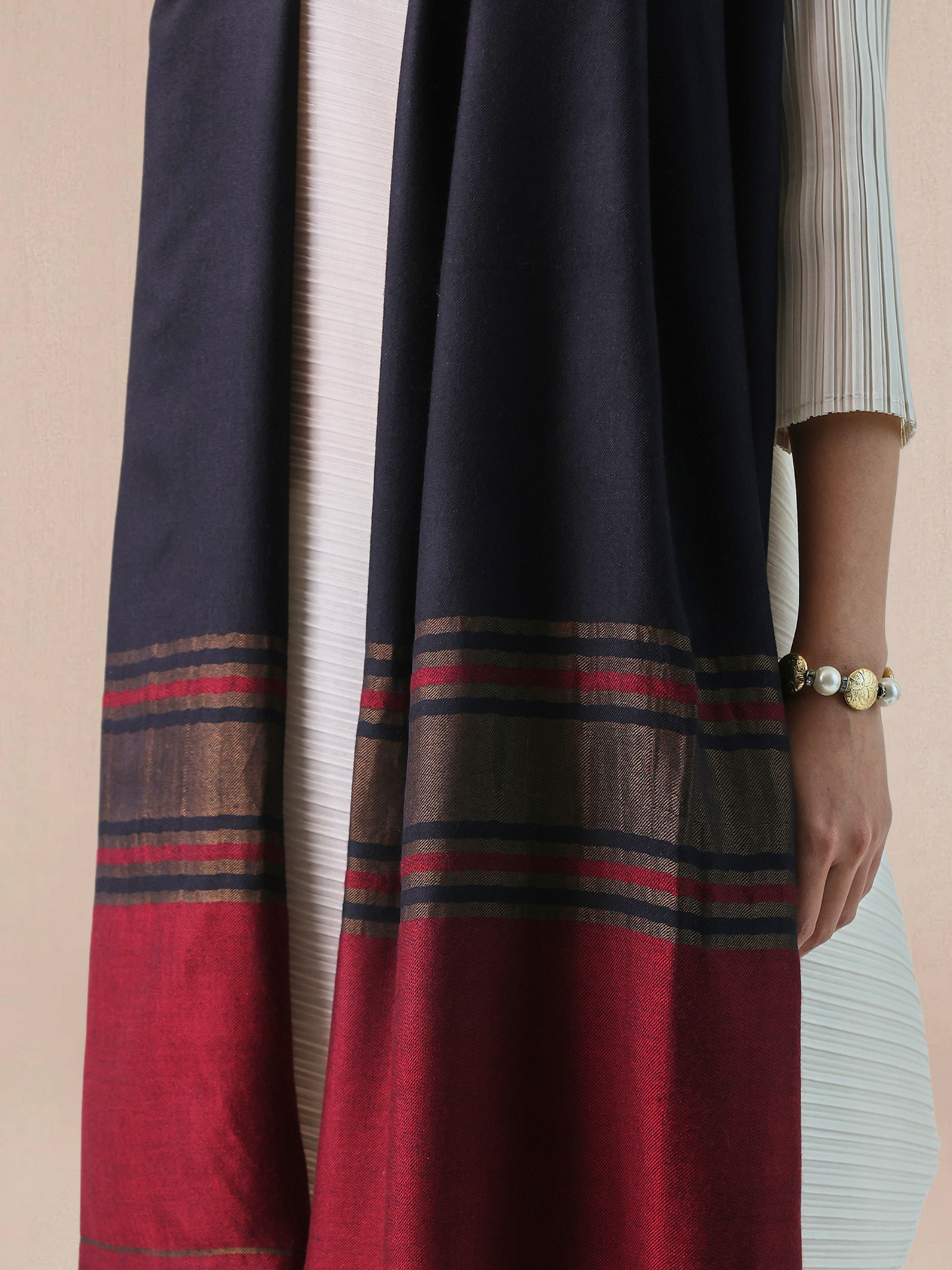 Qazah - Striped Pashmina Stole