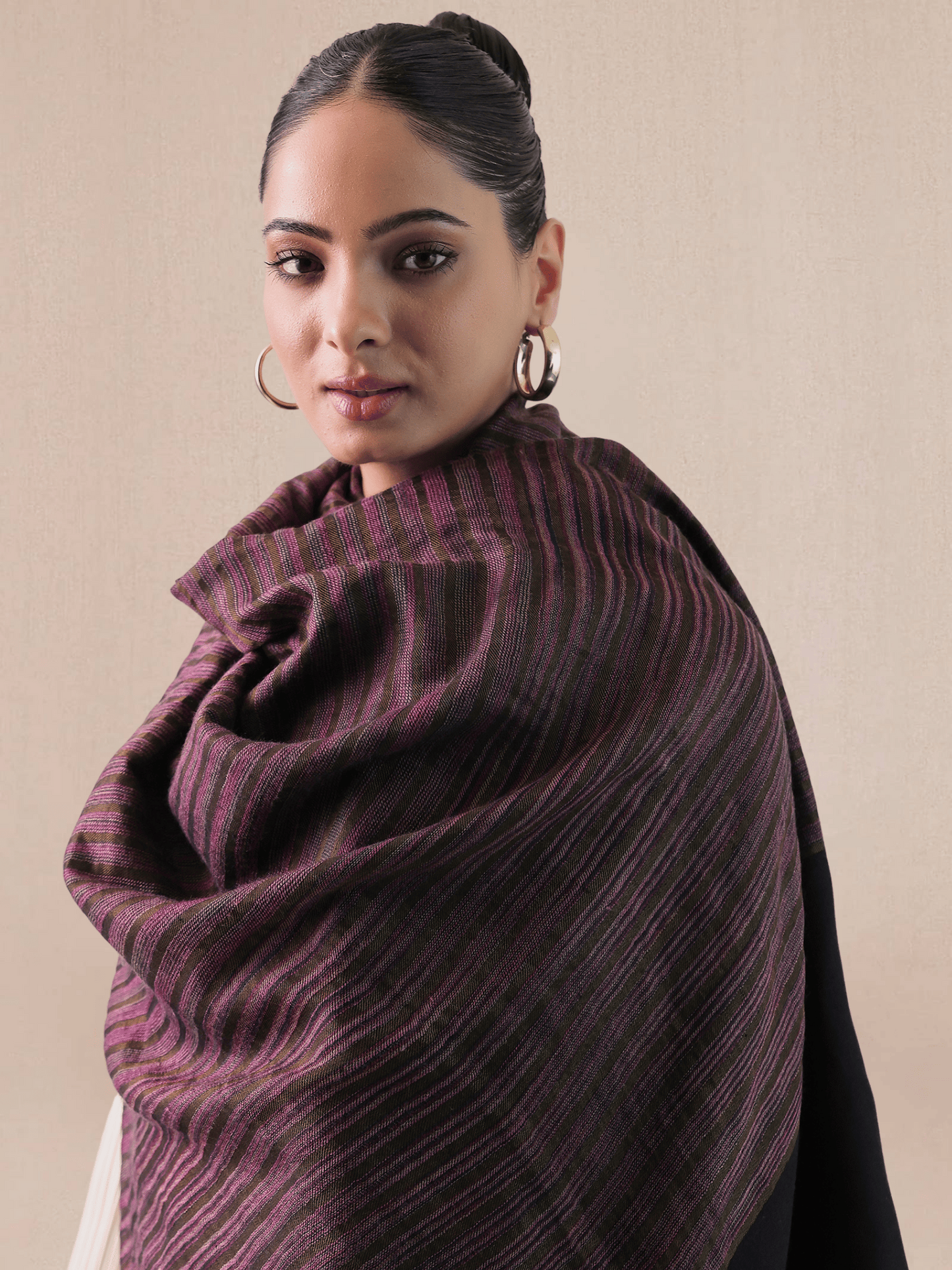 Arzoo Zari Stripe Pashmina Shawl