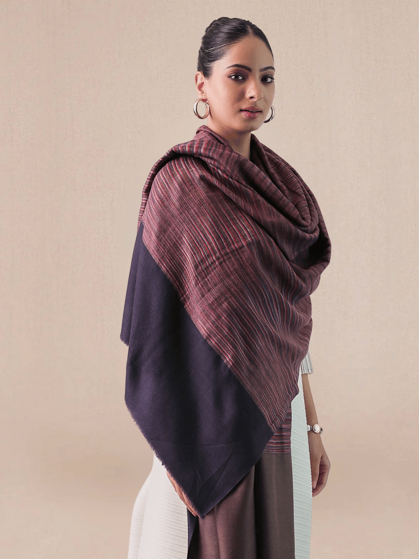 Zari Stripe Pashmina Shawl