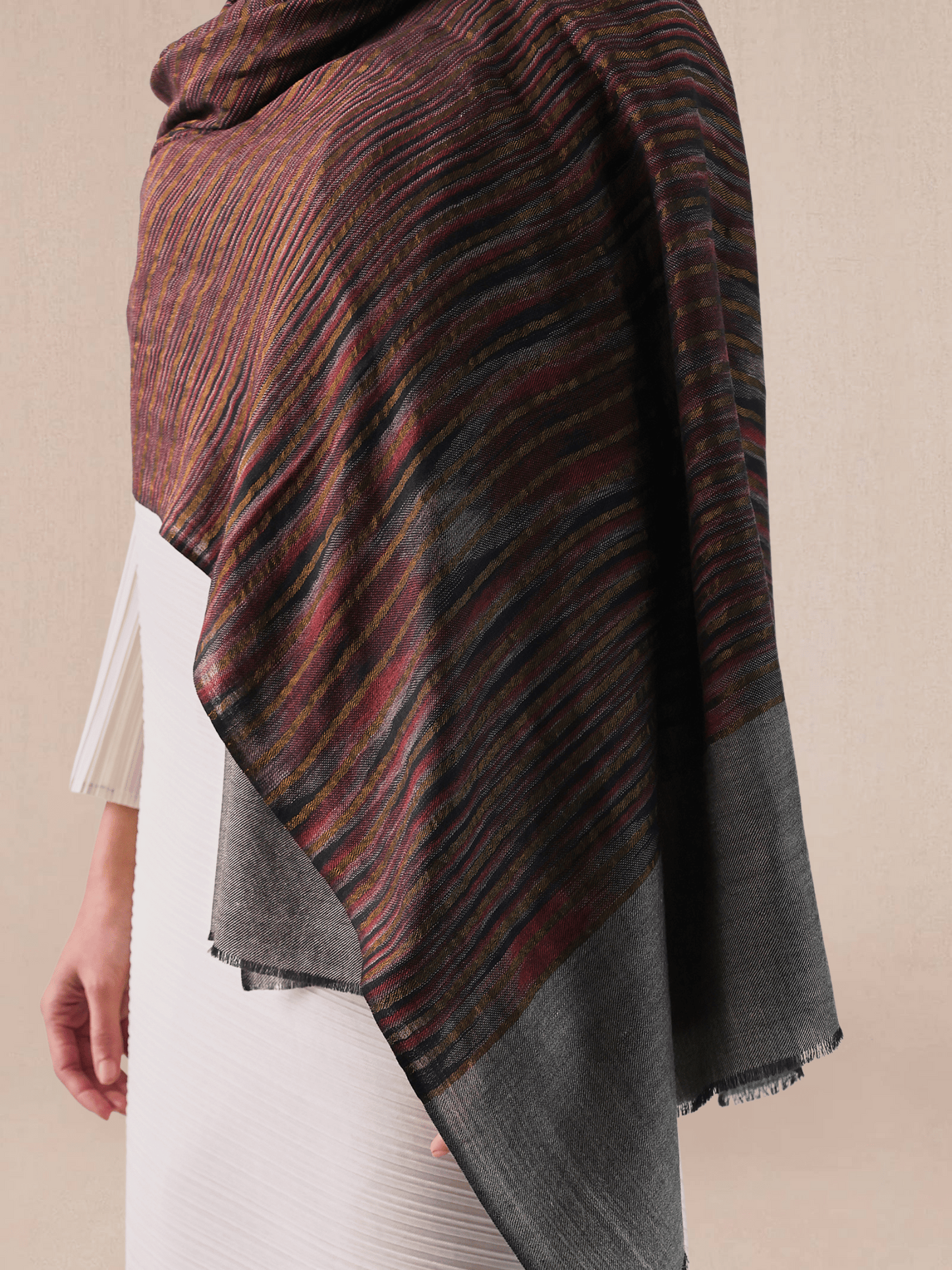 Zari Stripe Pashmina Shawl