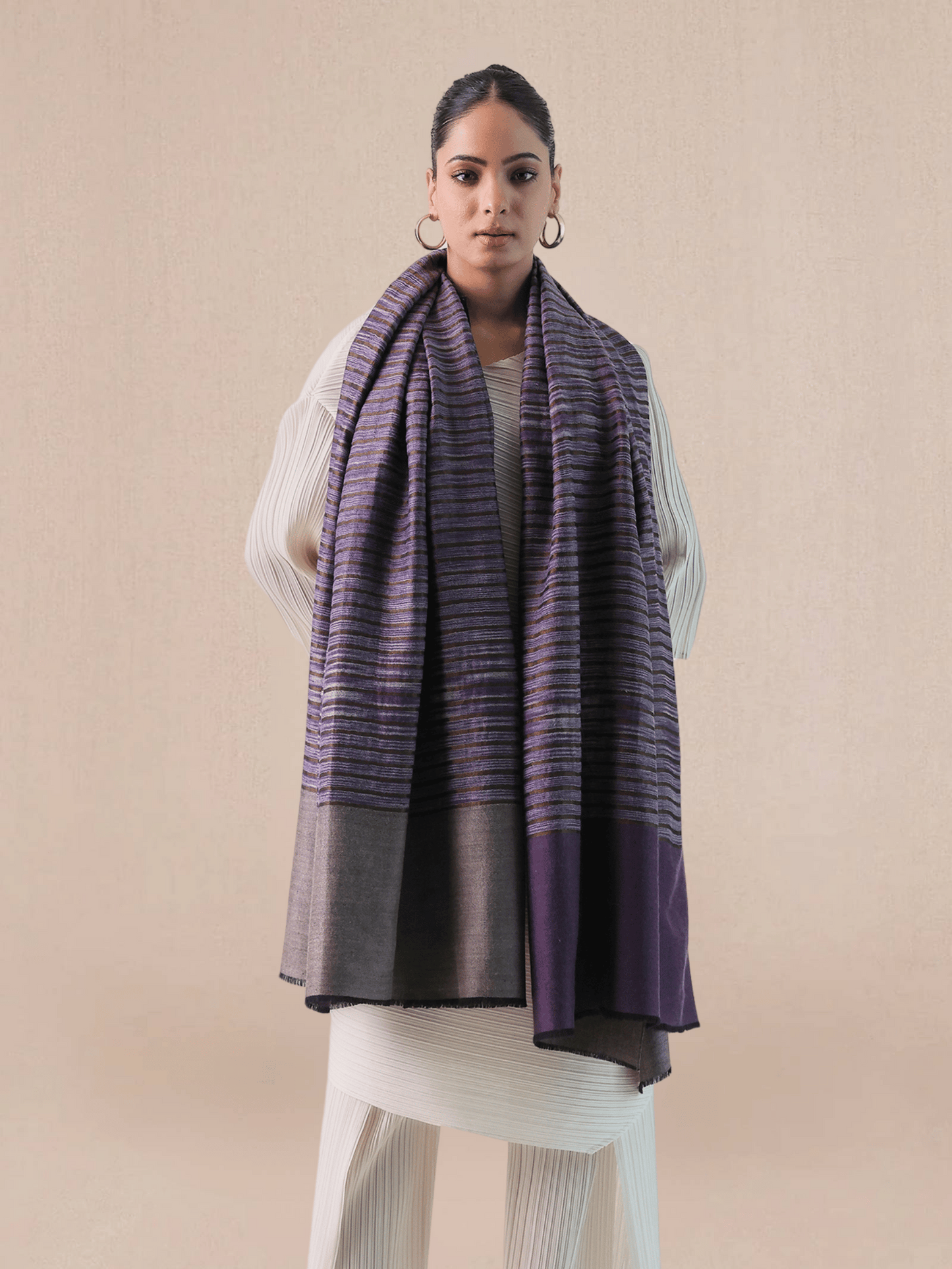 Zari Stripe Pashmina Shawl