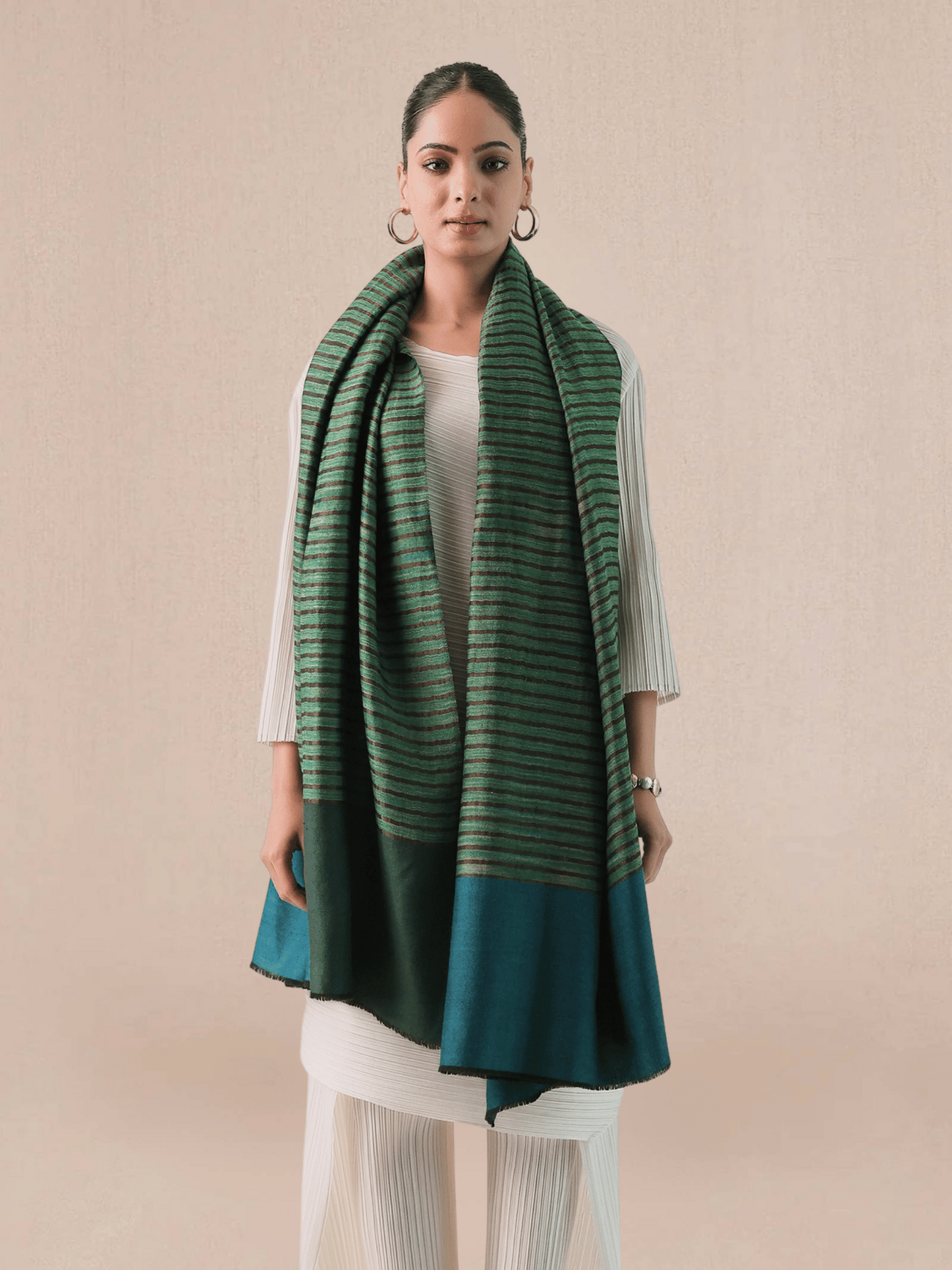 Zari Stripe Pashmina Shawl