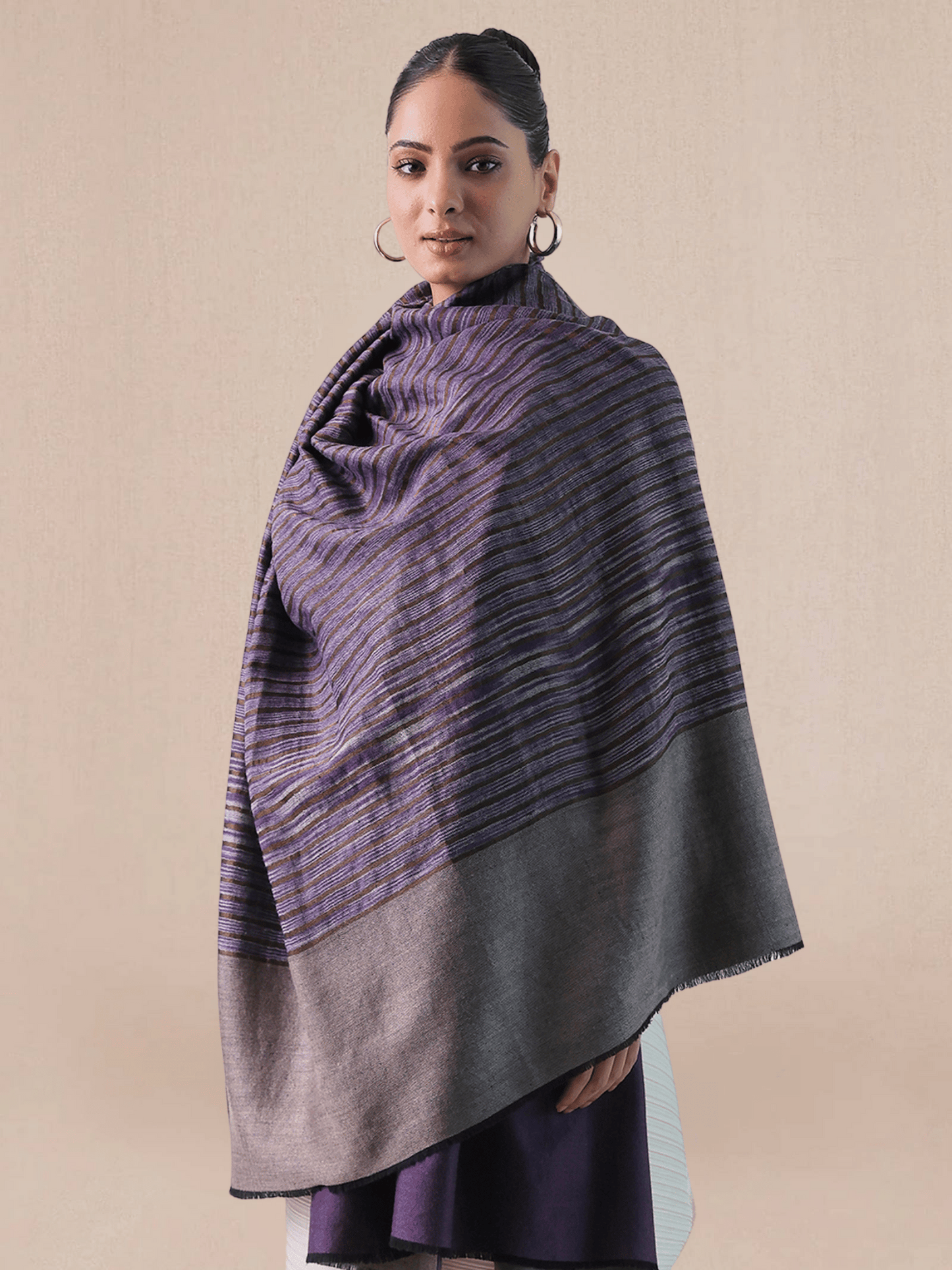 Zari Stripe Pashmina Shawl