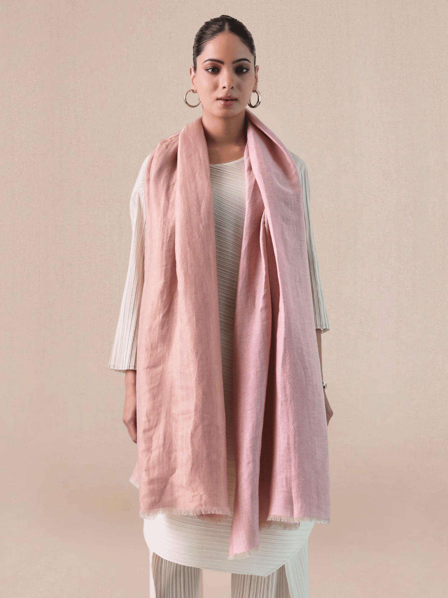 Tabbasum Wool Reversible Zari Stole