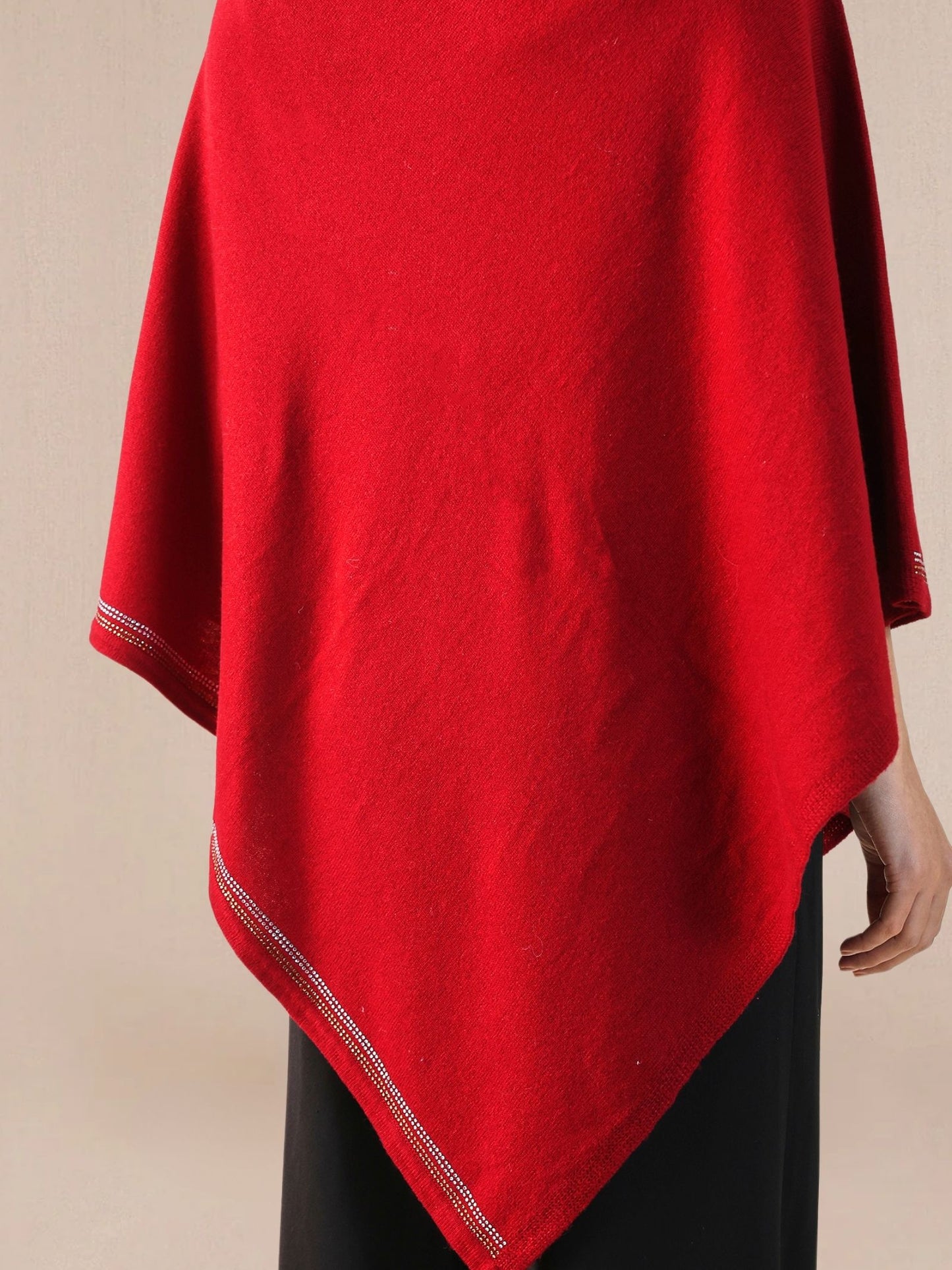 Woolen Cape Poncho-Bead