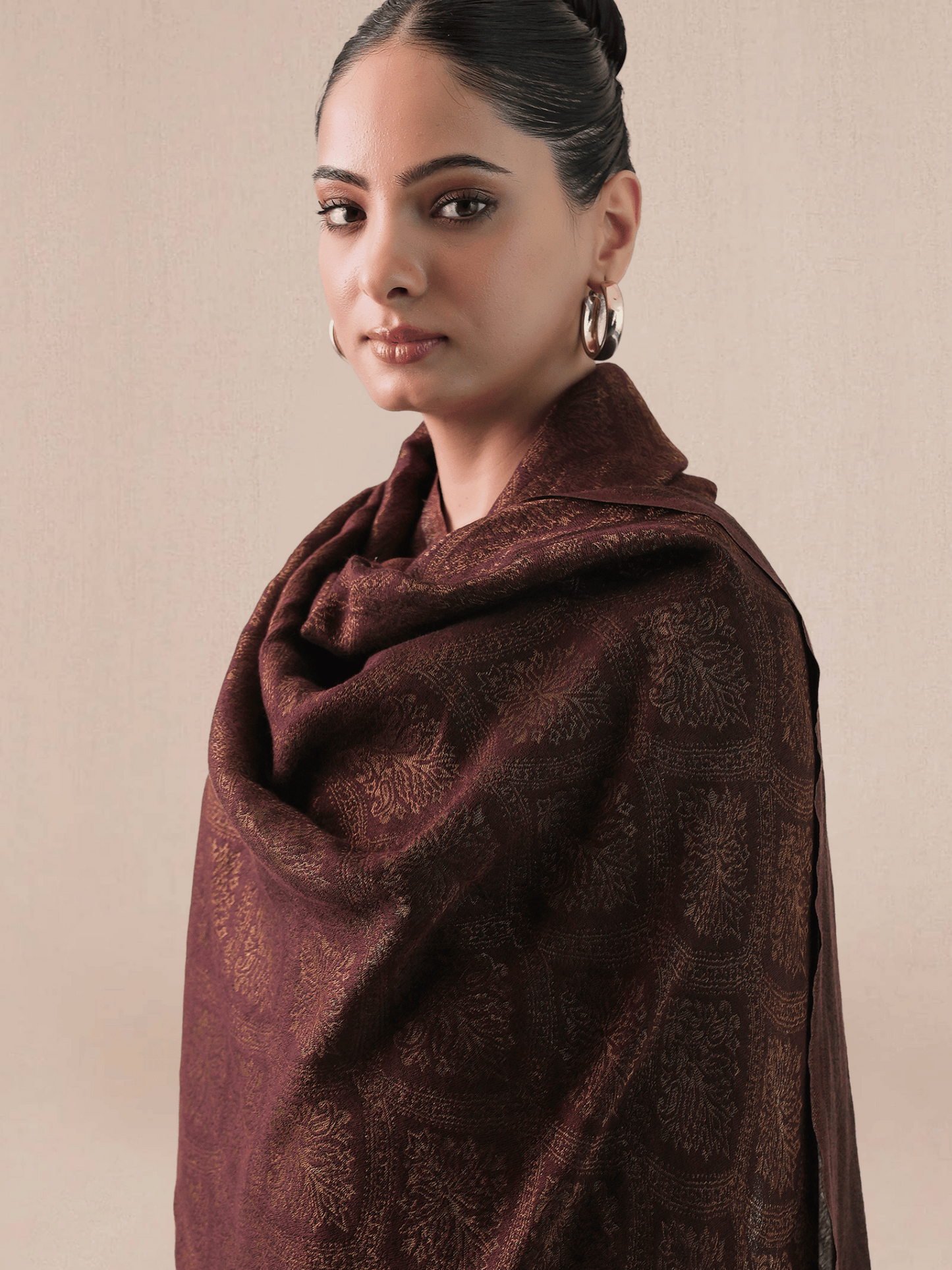 Wool Reversible Zari Stole