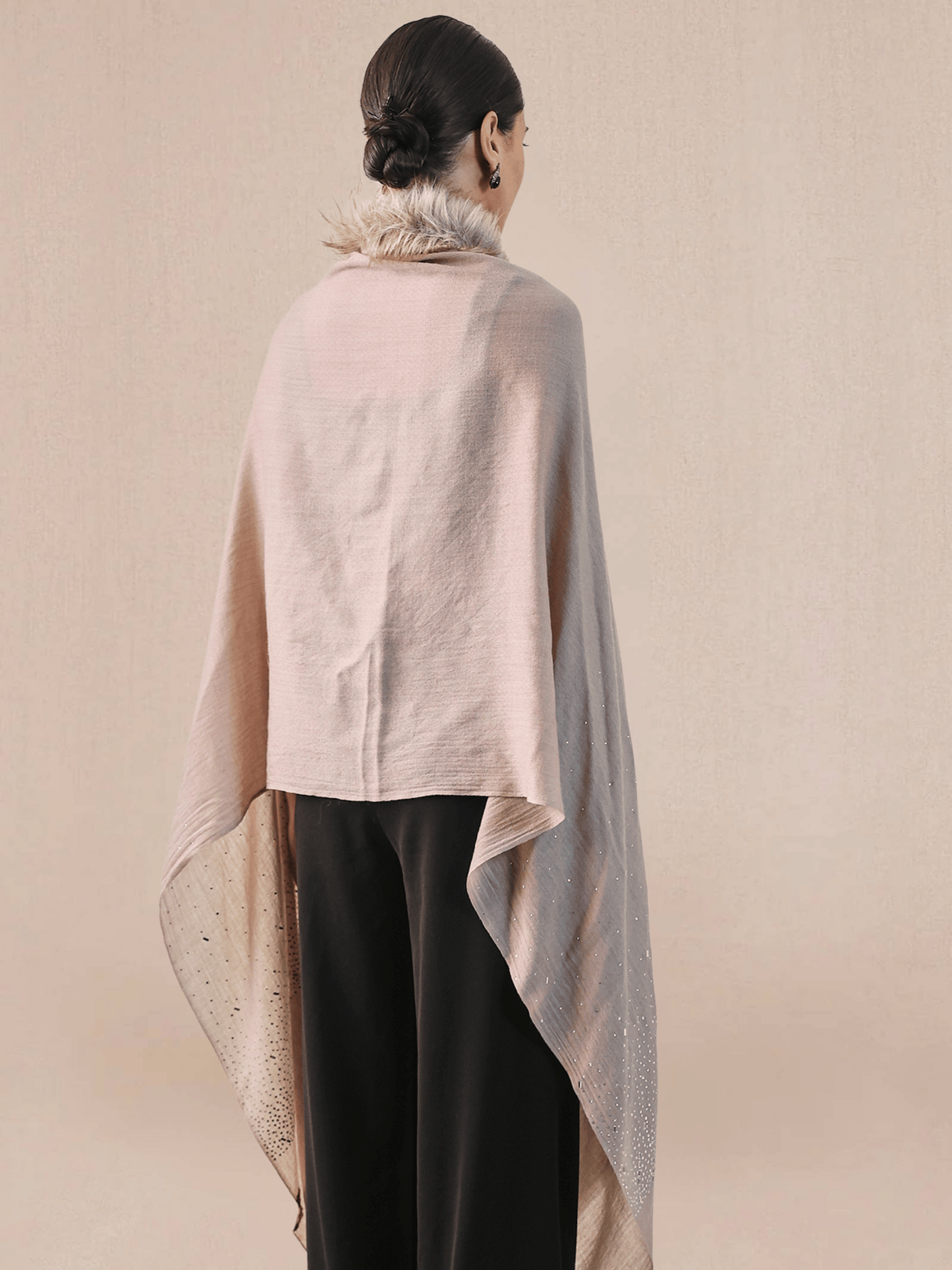 Fur cashmere capes
