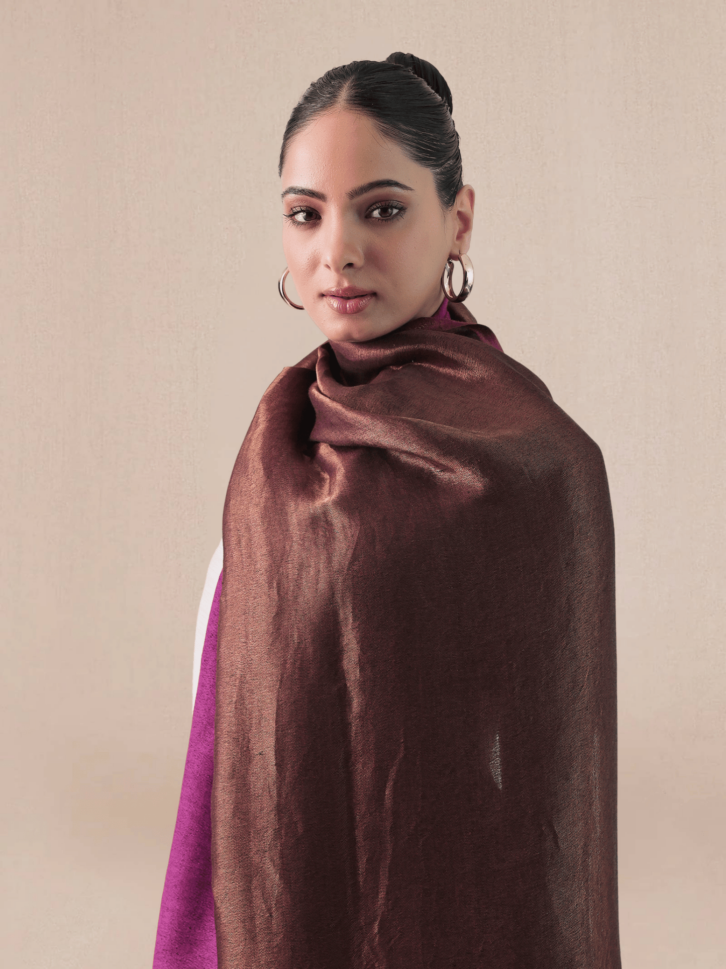 Wool Reversible Zari Stole