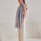 Model is wearing the Celestial Chantilly Pashmina Shawl in powder purple.