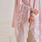 Model is wearing the Celestial Chantilly Pashmina Stole from shaza in baby pink.