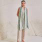 Model is wearing the Celestial Chantilly Pashmina Stole from shaza in sea green ombre.