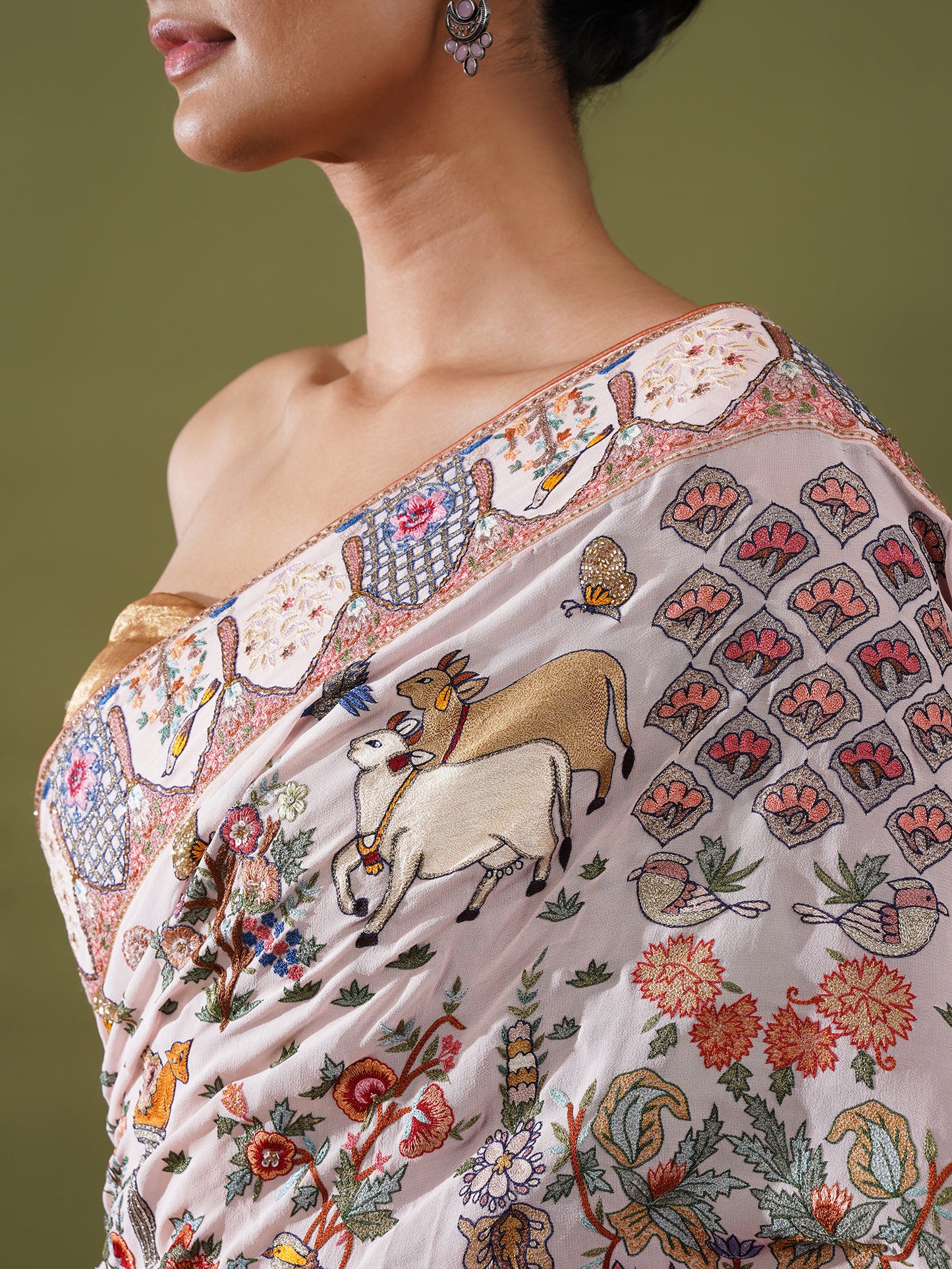 Iravati Hand Embroidered Saree