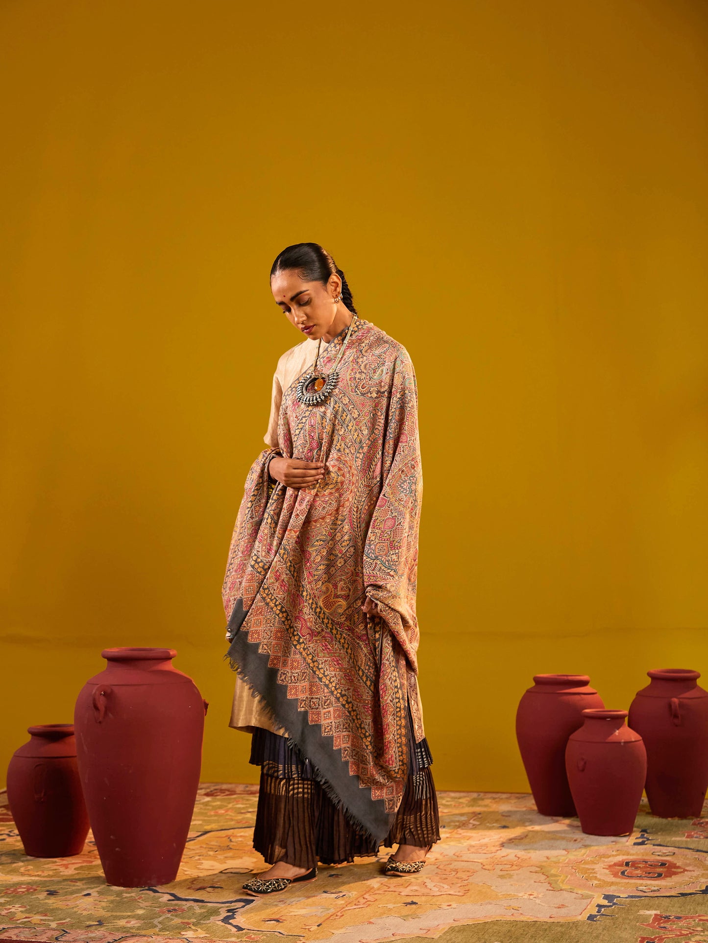 Gulzar Kalamkari Pashmina Shawl