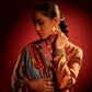 Model is wearing the Henna pashmina shawl by shaza.