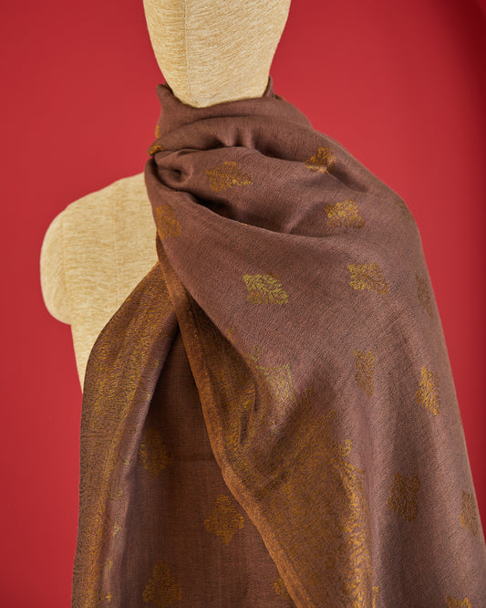 Wool Reversible Zari Stole