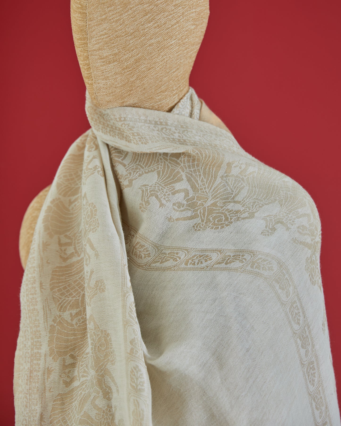 Wool Reversible Zari Stole