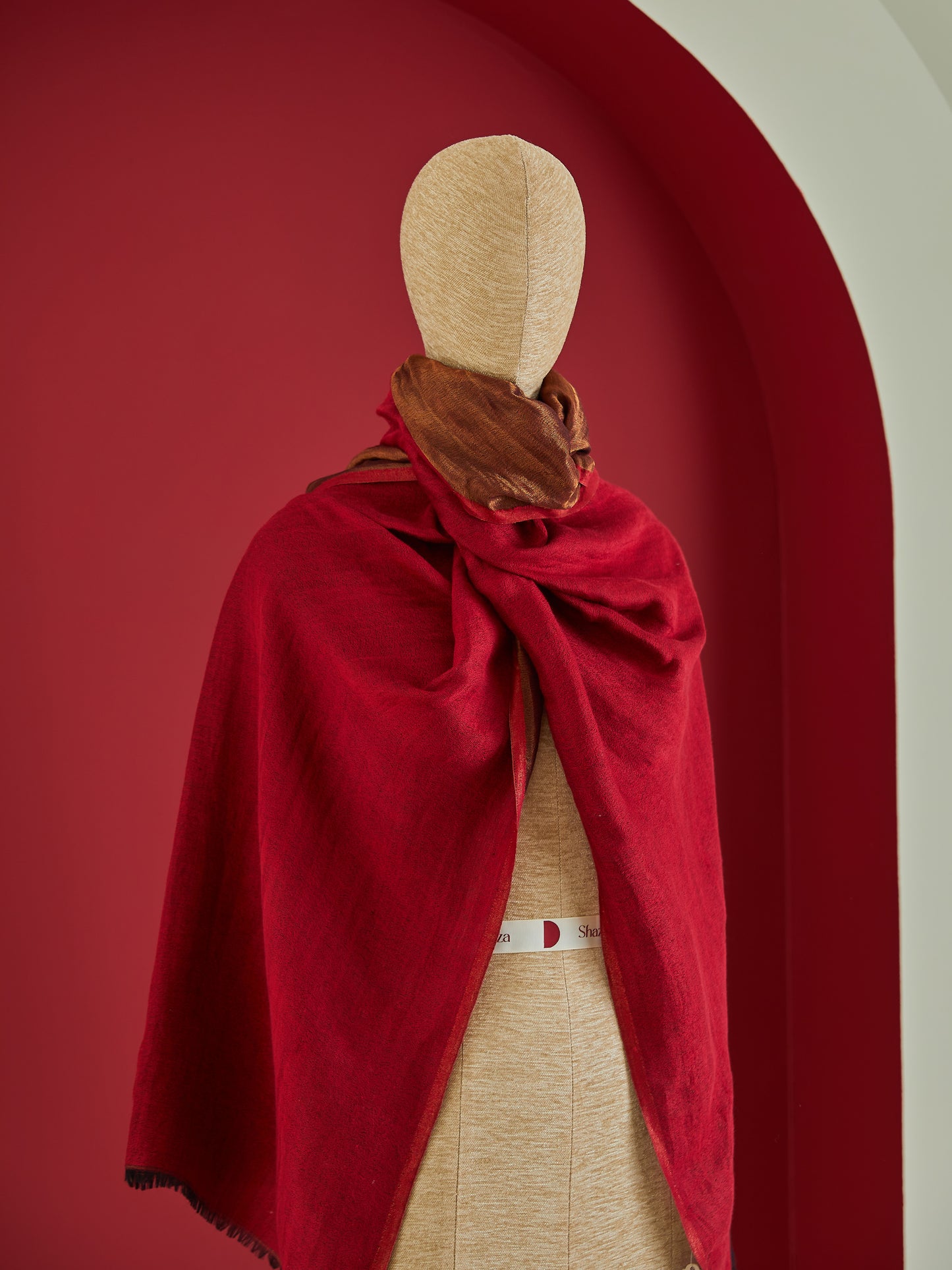 Wool Reversible Zari Stole
