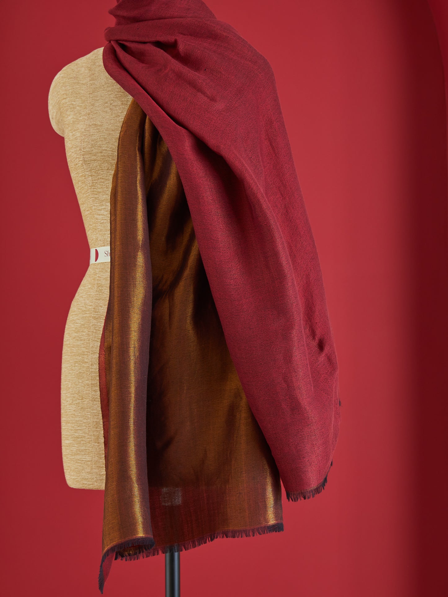 Wool Reversible Zari Stole