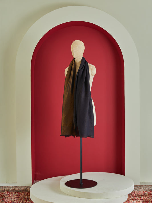 Wool Reversible Zari Stole