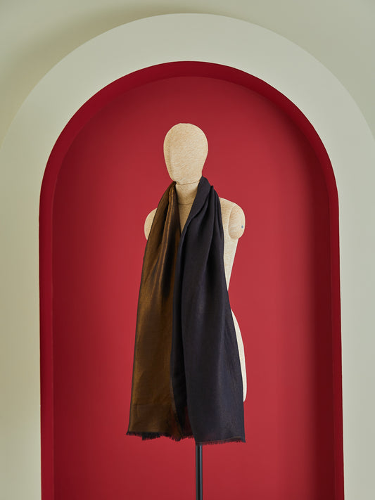 Wool Reversible Zari Stole