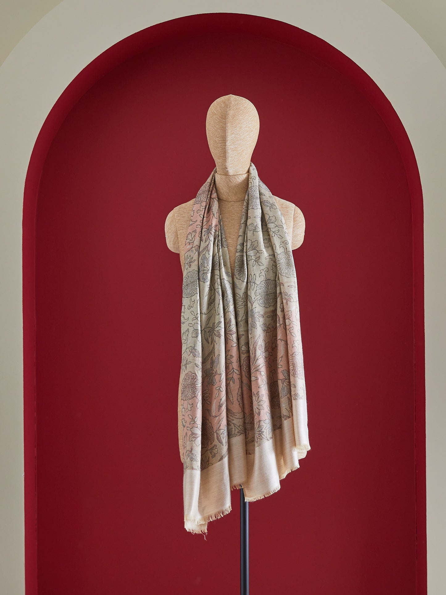 Panchvati Mint Green and Peach Stole