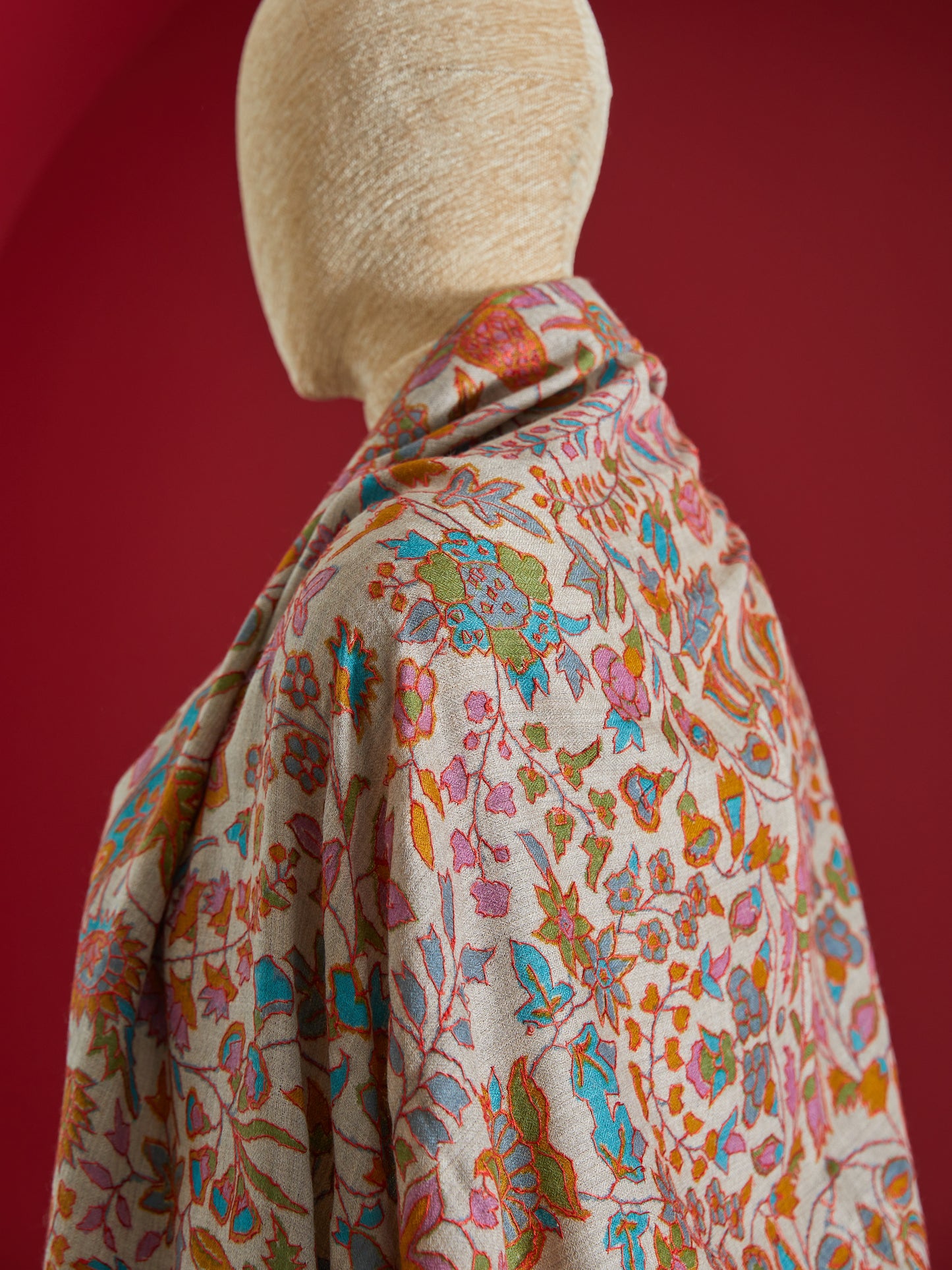 Cashmere Print Outline Shawl