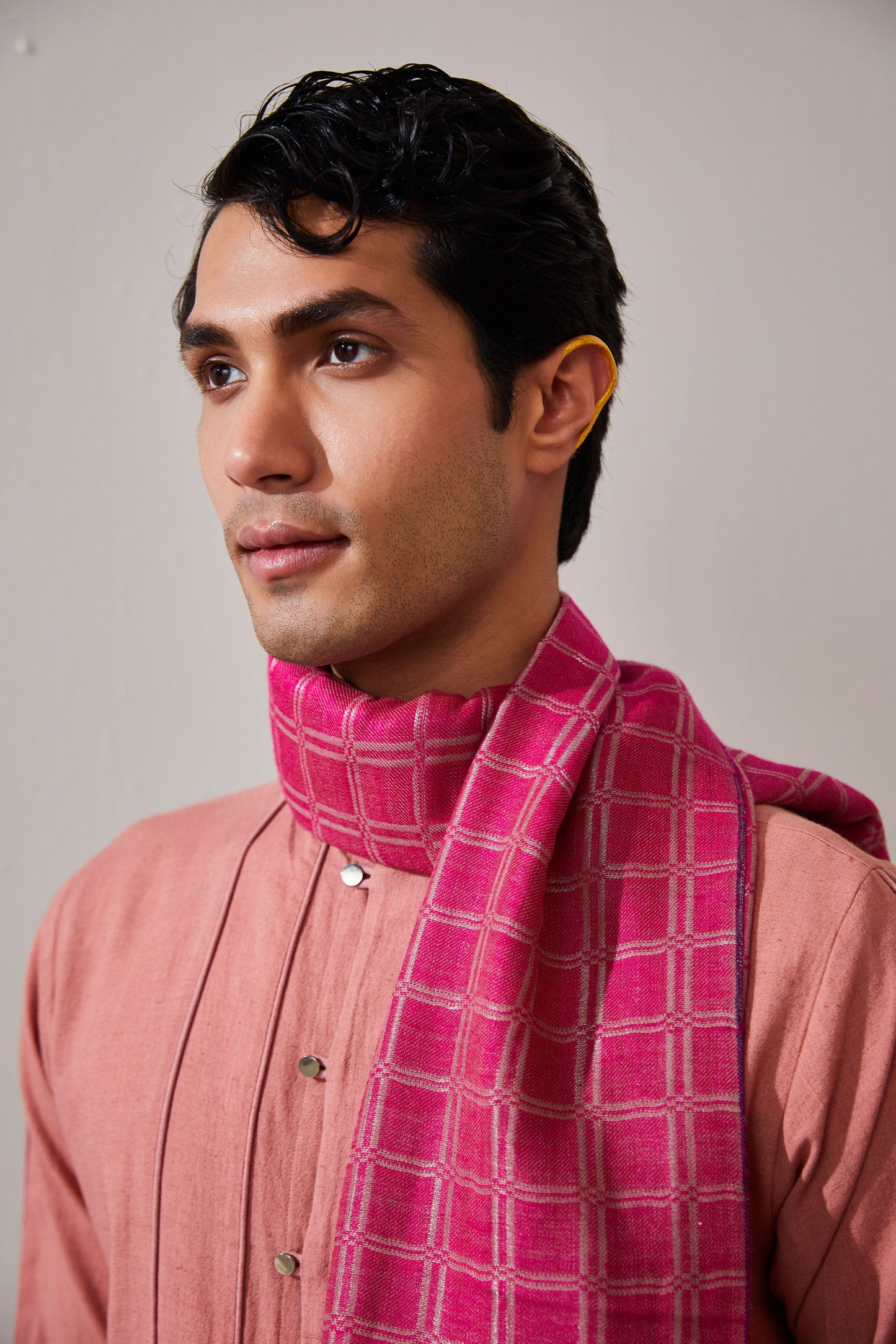 Zari Check Reversible Pashmina Stole