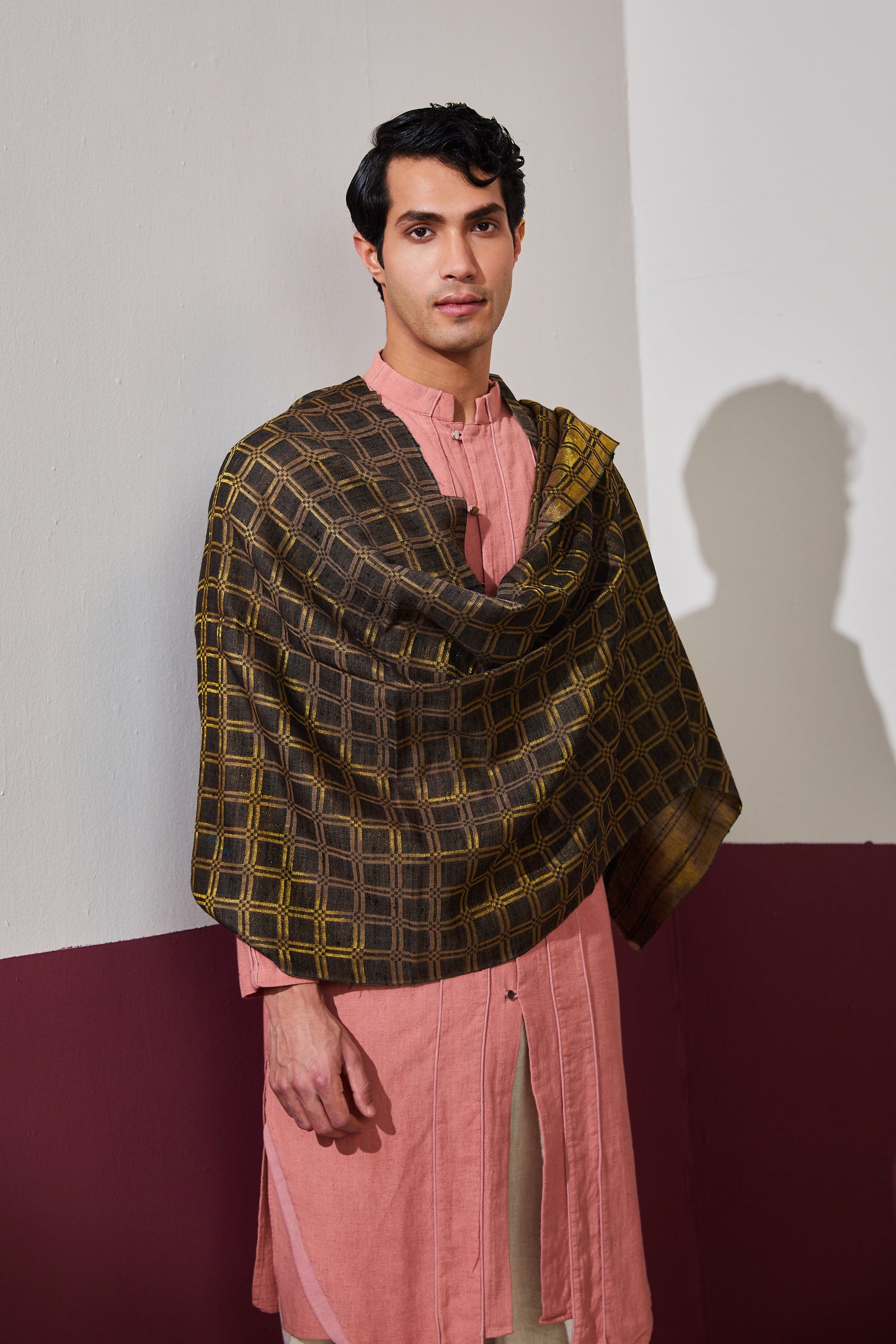 Zari Check Reversible Pashmina Stole