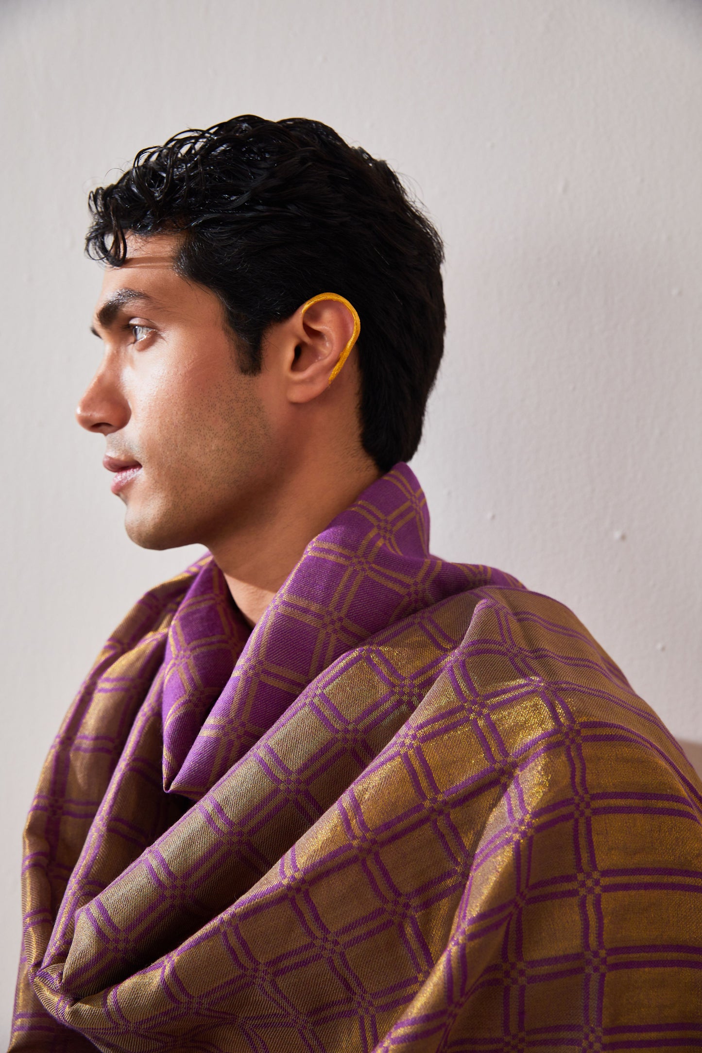 Zari Check Reversible Pashmina Stole