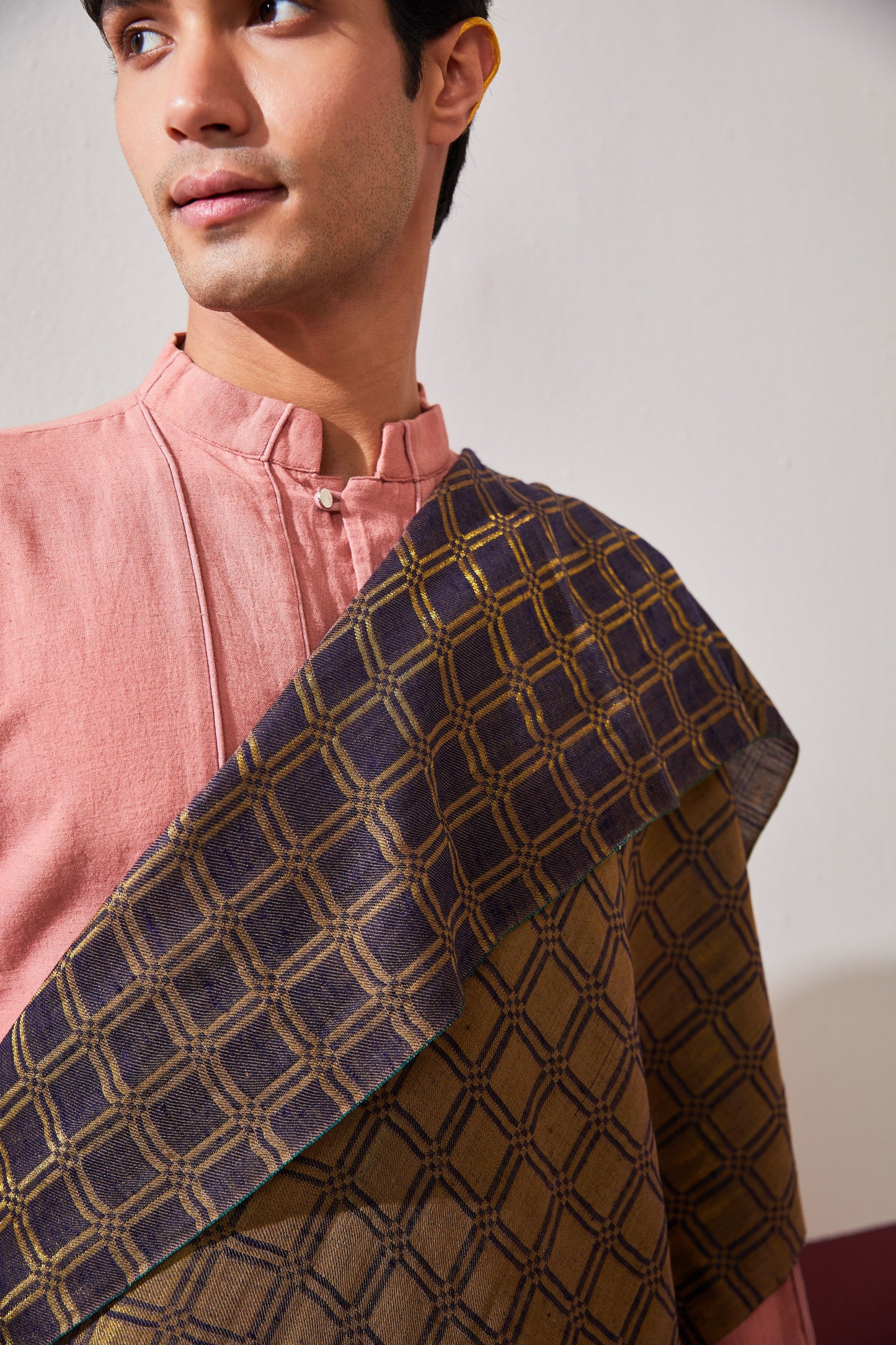 Zari Check Reversible Pashmina Stole