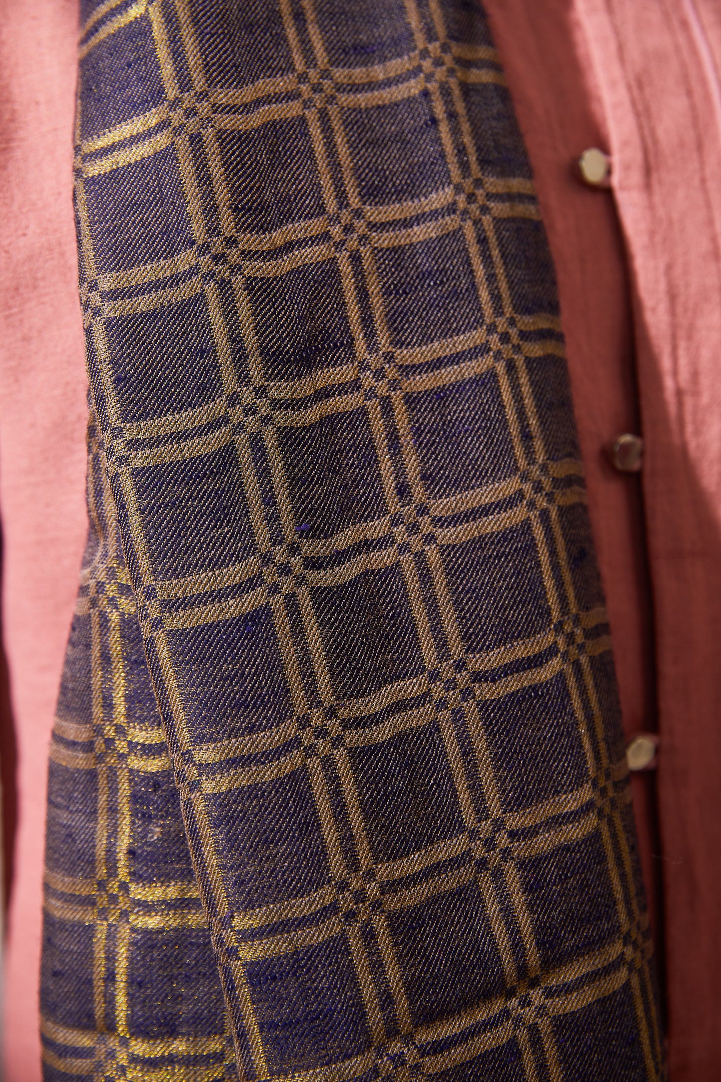 Zari Check Reversible Pashmina Stole