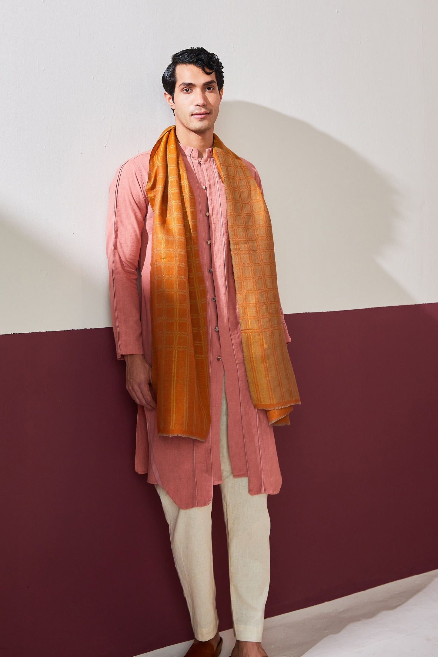 Zari Check Reversible Pashmina Stole