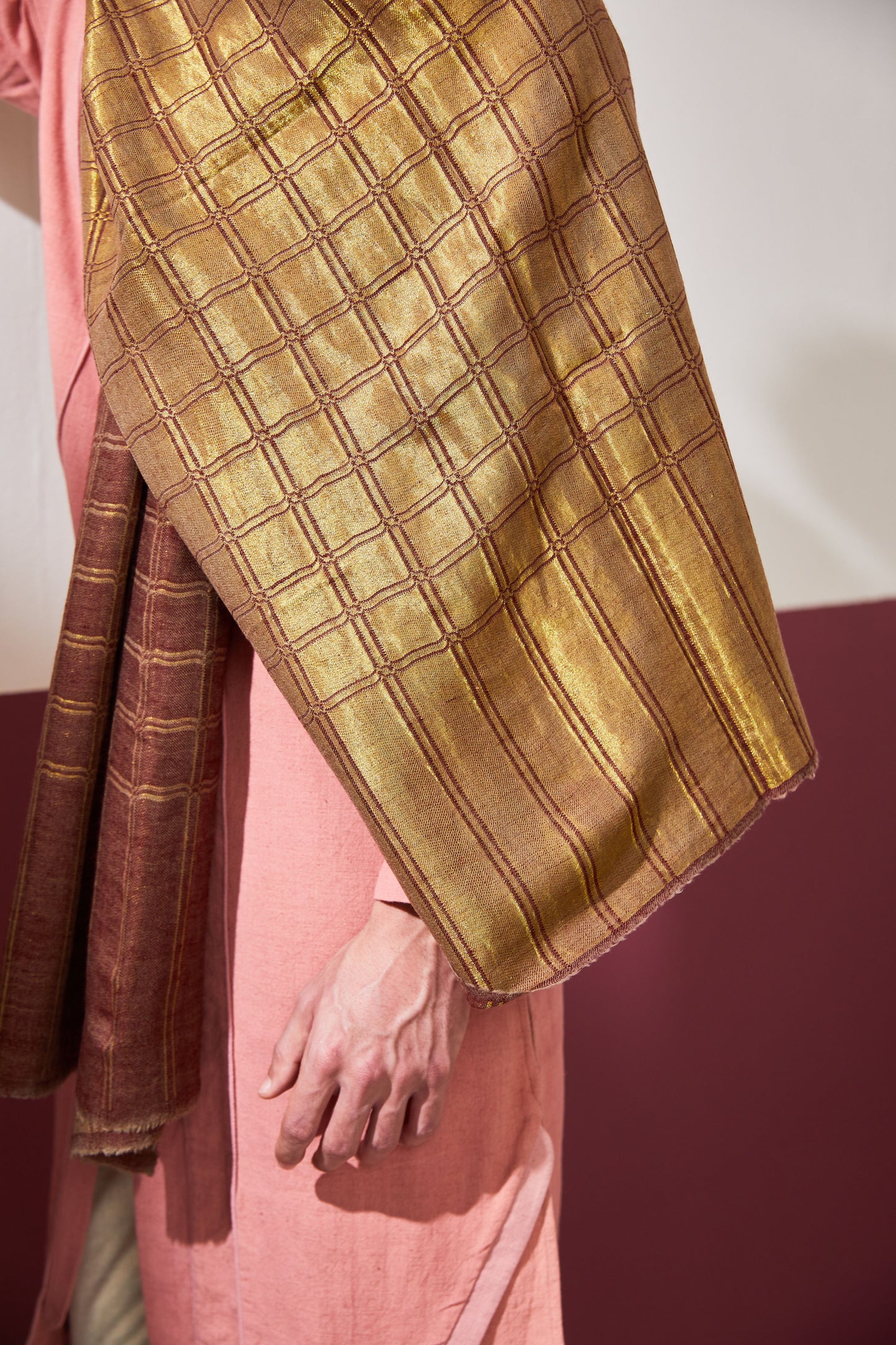 Zari Check Reversible Pashmina Stole