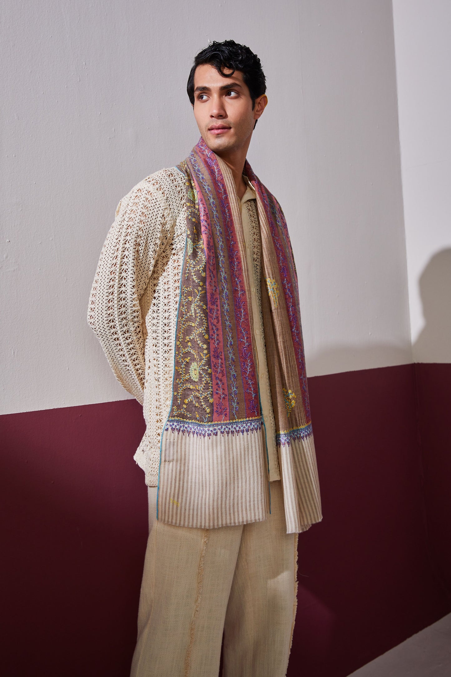 Paisley Stripe Pashmina Shawl