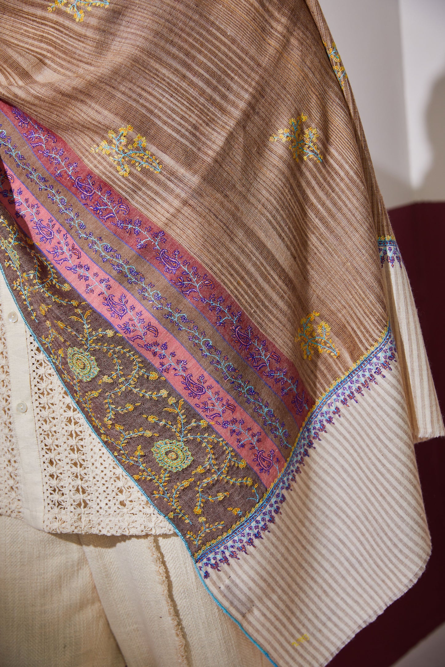 Paisley Stripe Pashmina Shawl