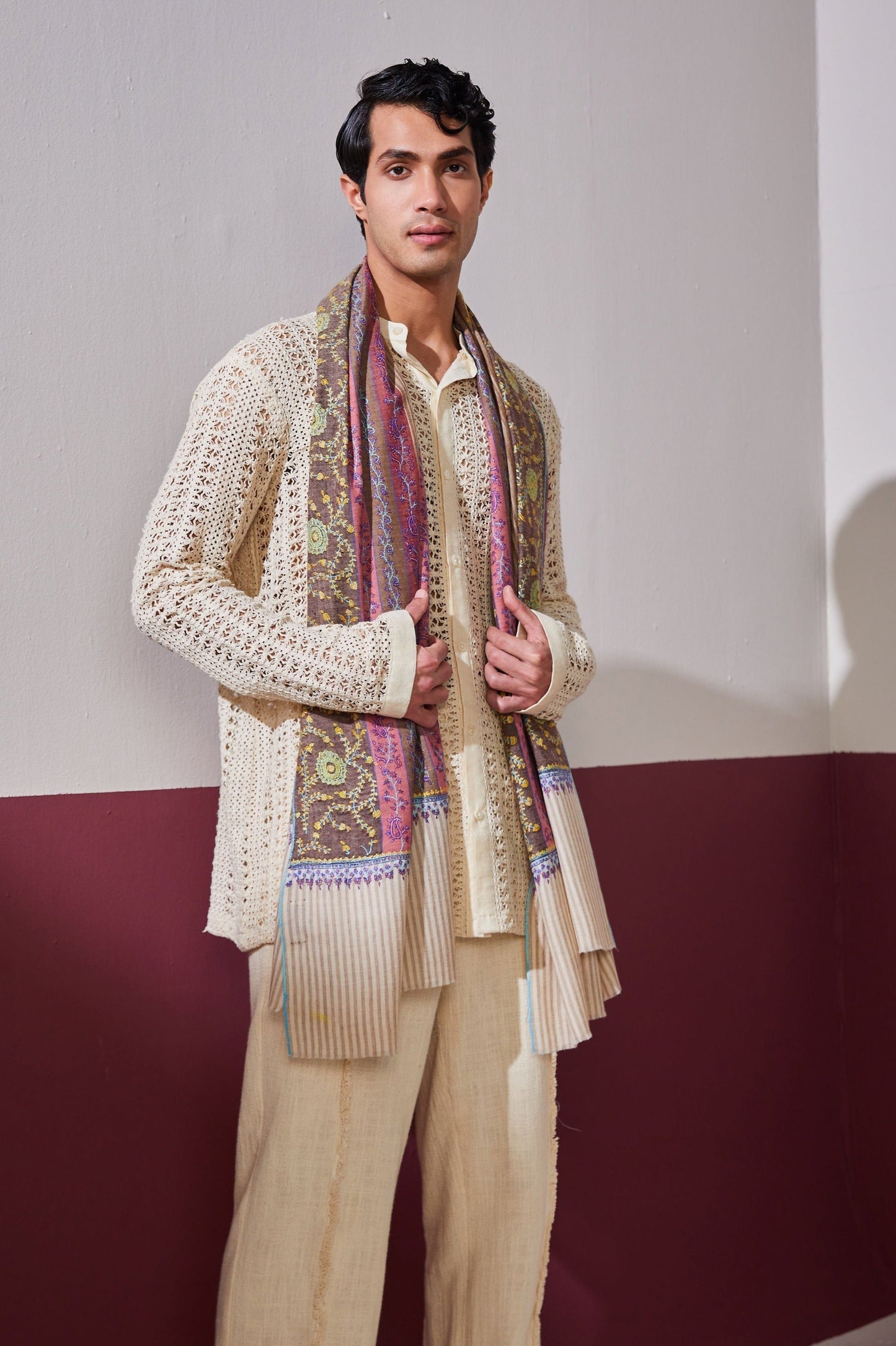 Paisley Stripe Pashmina Shawl